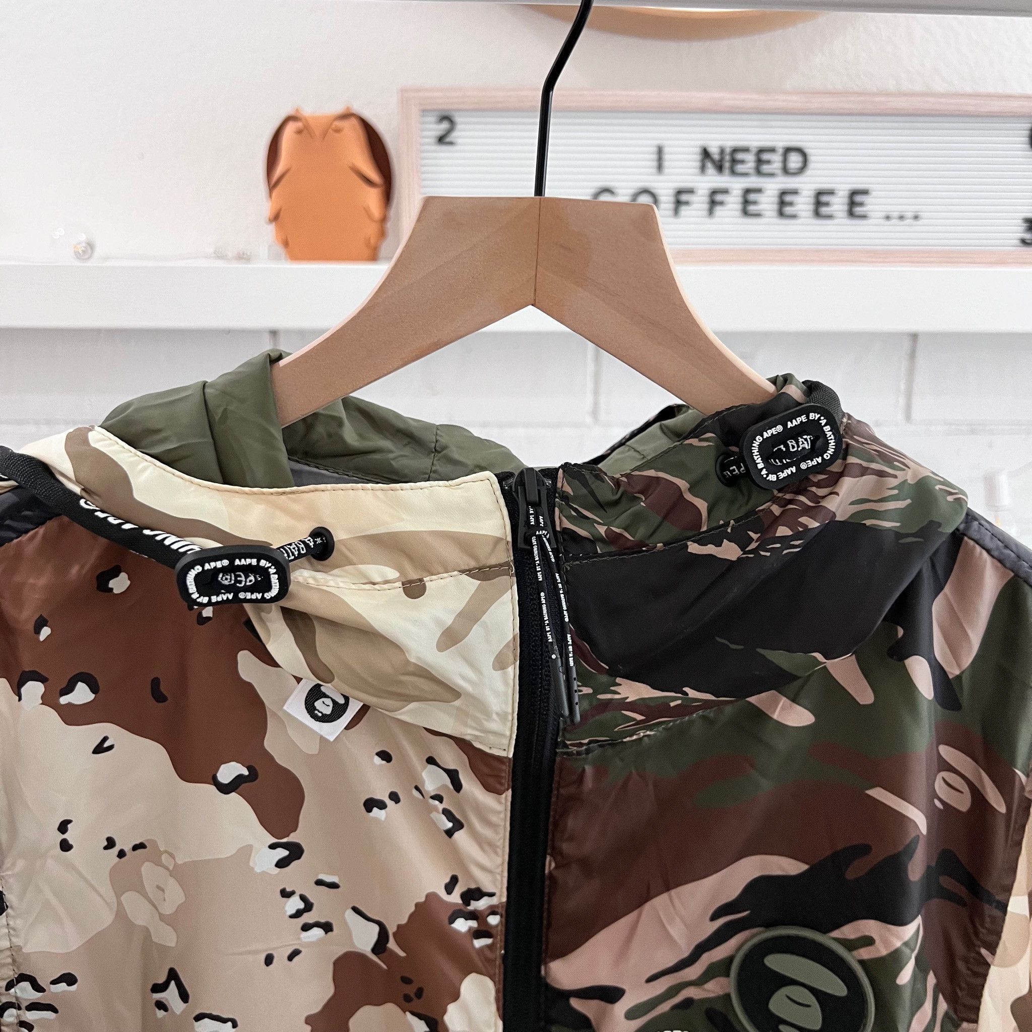 Aape Bape A bathing Ape MIX CAMO PANEL Hooded Windbreaker JACKET Size US L / EU 52-54 / 3 - 7 Thumbnail
