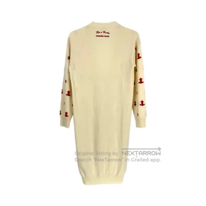 Hermes Hermes Beige Full Logo Cashmere Cardigan Size XXS / US 00 / IT 34 - 2 Thumbnail