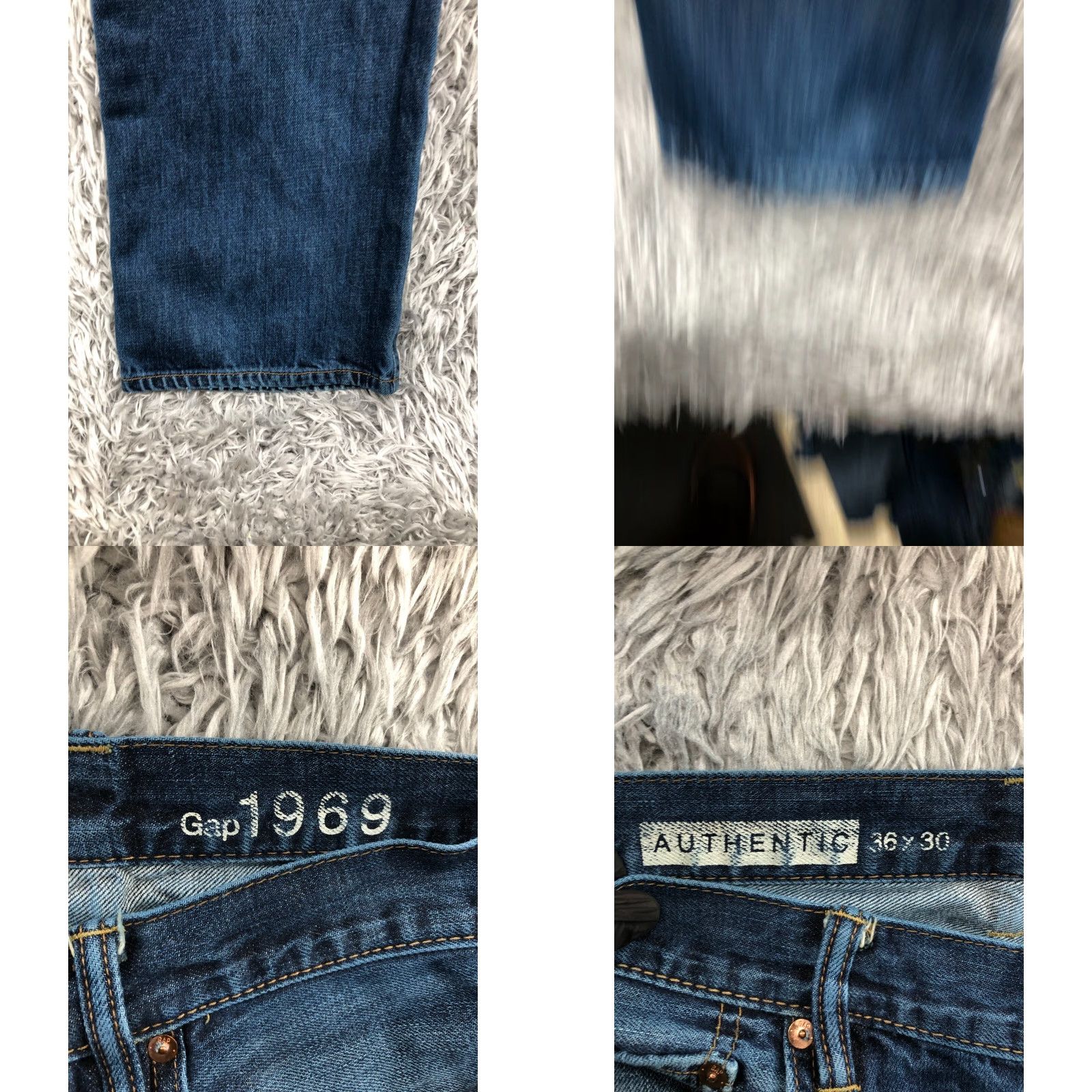 Gap Gap 1969 Jeans Size 36x30 Mens Straight Mid Rise Dark Blue Denim 5-Pocket Regular Comfort Zip Belt Loops Size US 36 / EU 52 - 8 Thumbnail