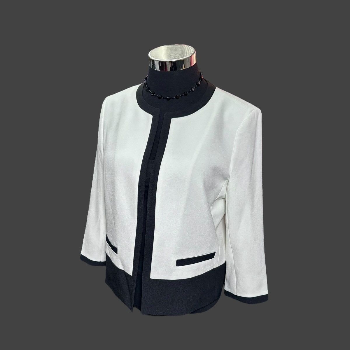 Kasper Kasper Women’s Color-block Jacket Iconic Crepe Sz 14/L Size L / US 10 / IT 46 - 1 Thumbnail