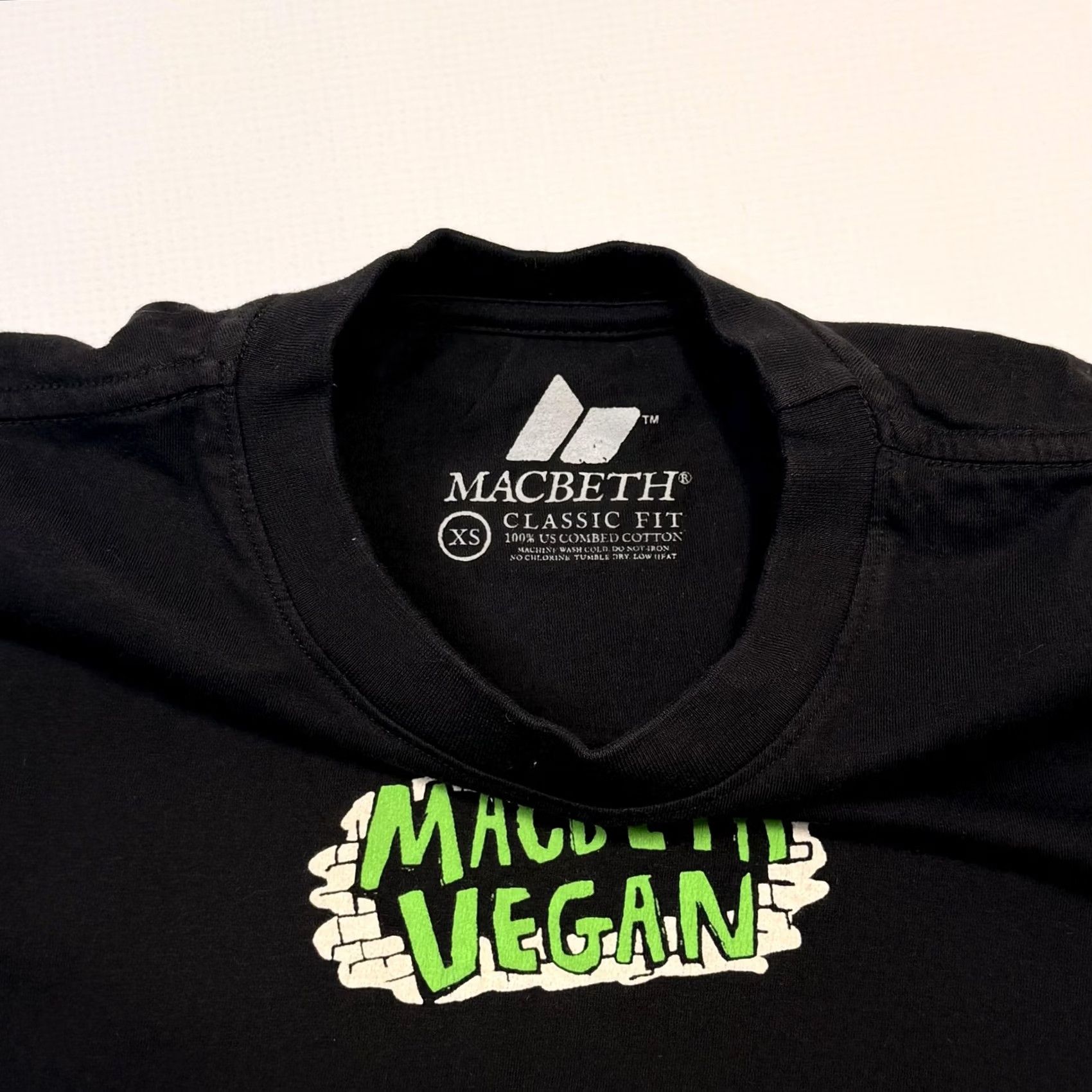 Vintage Macbeth Shirt Mens XS Black Vegan Graphic Cow Animal Rights Short Sleeve Tee Size US XS / EU 42 / 0 - 7 Thumbnail