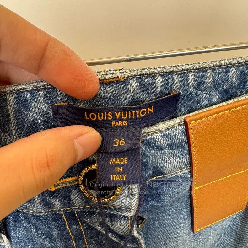 Louis Vuitton Louis Vuitton Washed Blue Leather Straight Leg Jeans Size US 36 / EU 52 - 3 Thumbnail