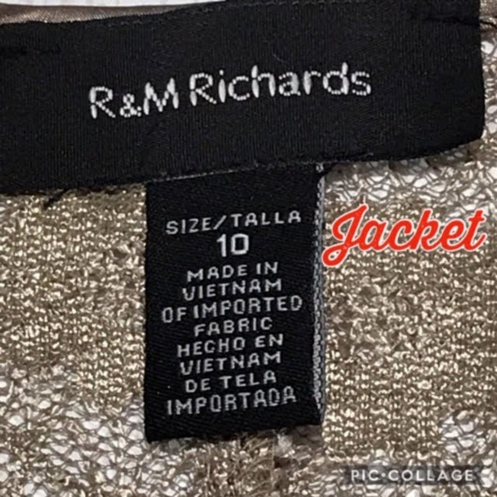 Other R&M Richards Gold Lace Formal Dress Jacket 2 Piece Set NWT Size M / US 6-8 / IT 42-44 - 4 Thumbnail
