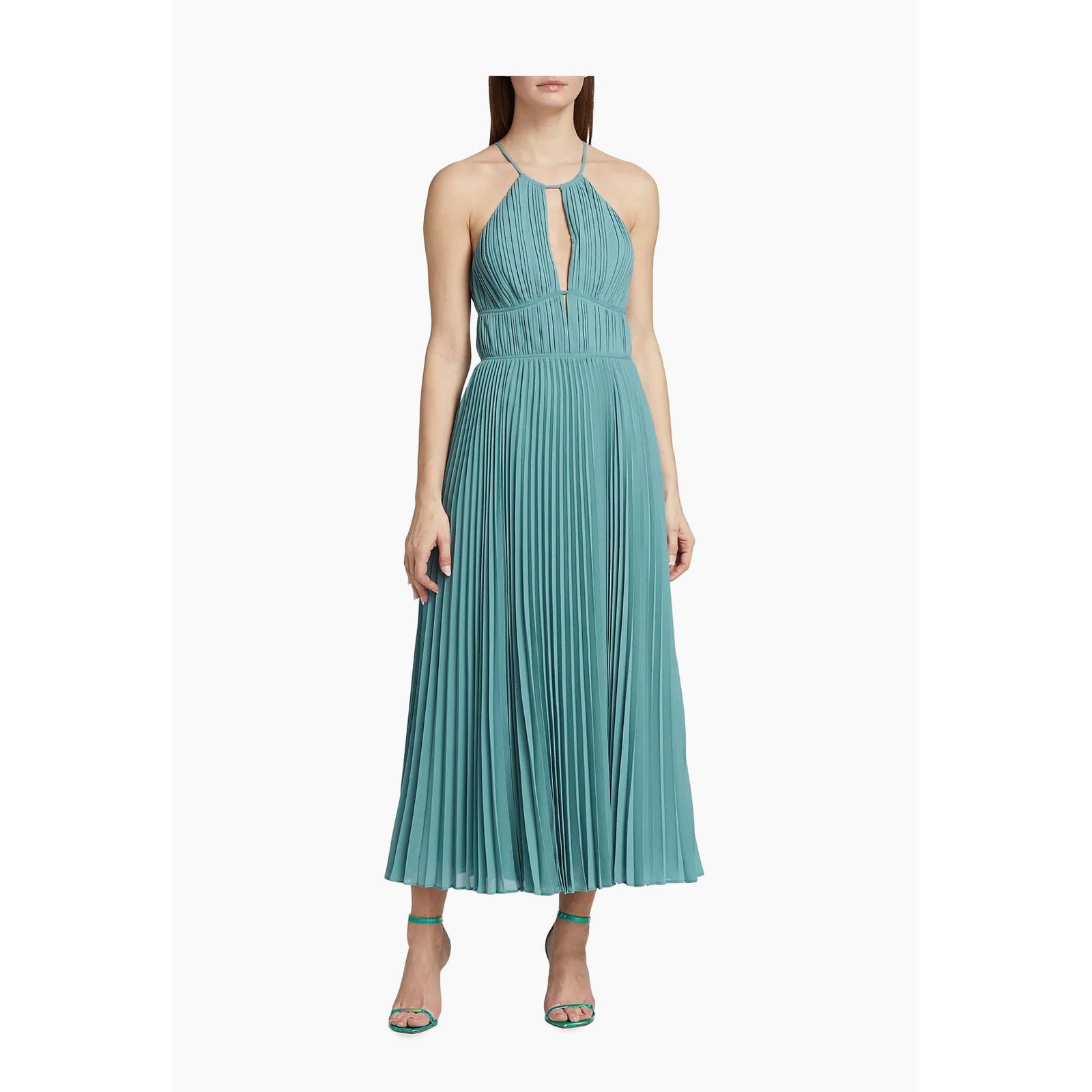 Jonathan Simkhai Jonathan Simkhai Carli Plissé Pleated Halter Maxi Dress Blue Size S / US 4 / IT 40 - 2 Thumbnail