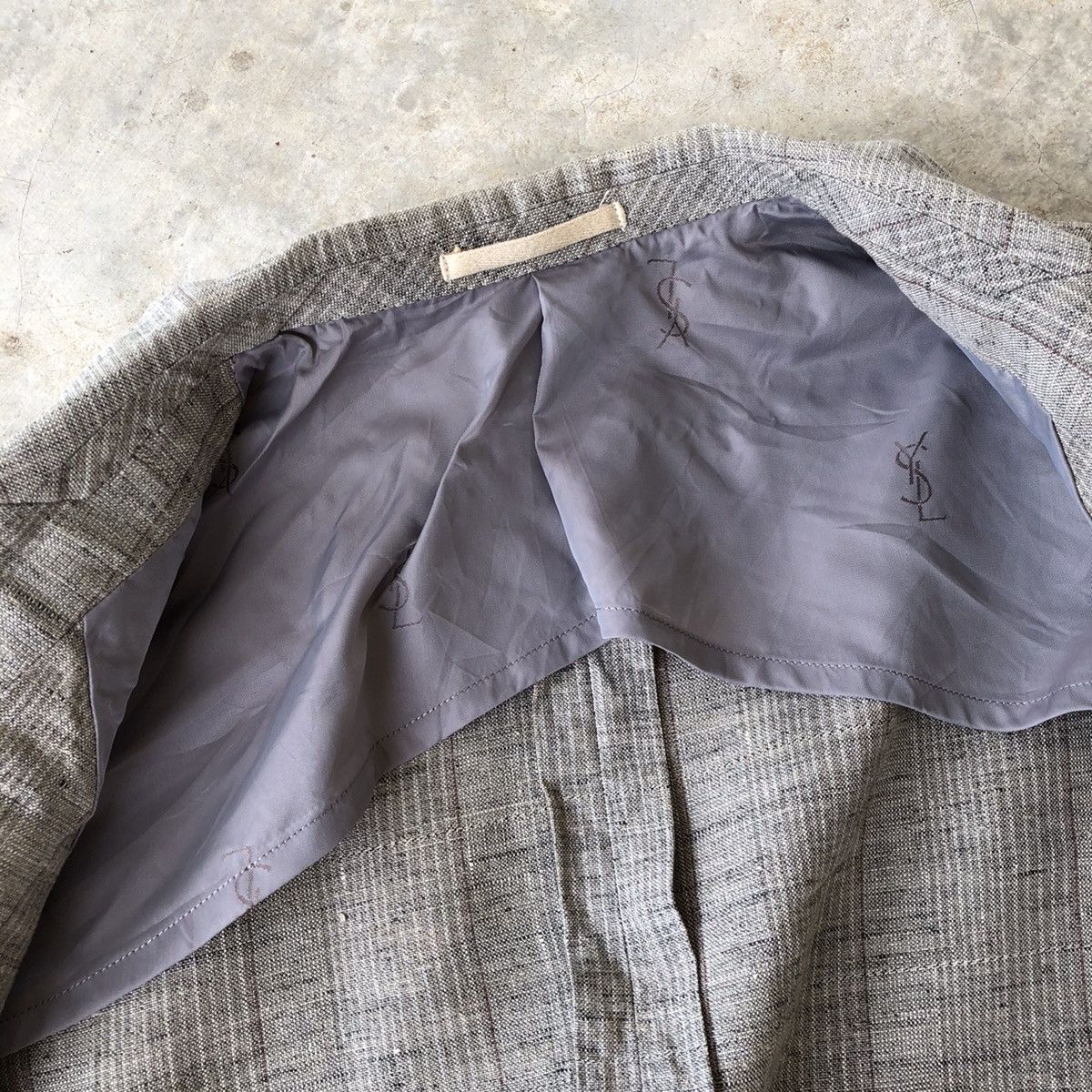 Japanese Brand × Yves Saint Laurent YVES SAINT LAURENT Plaid Blazer Coat Size 44R - 8 Thumbnail