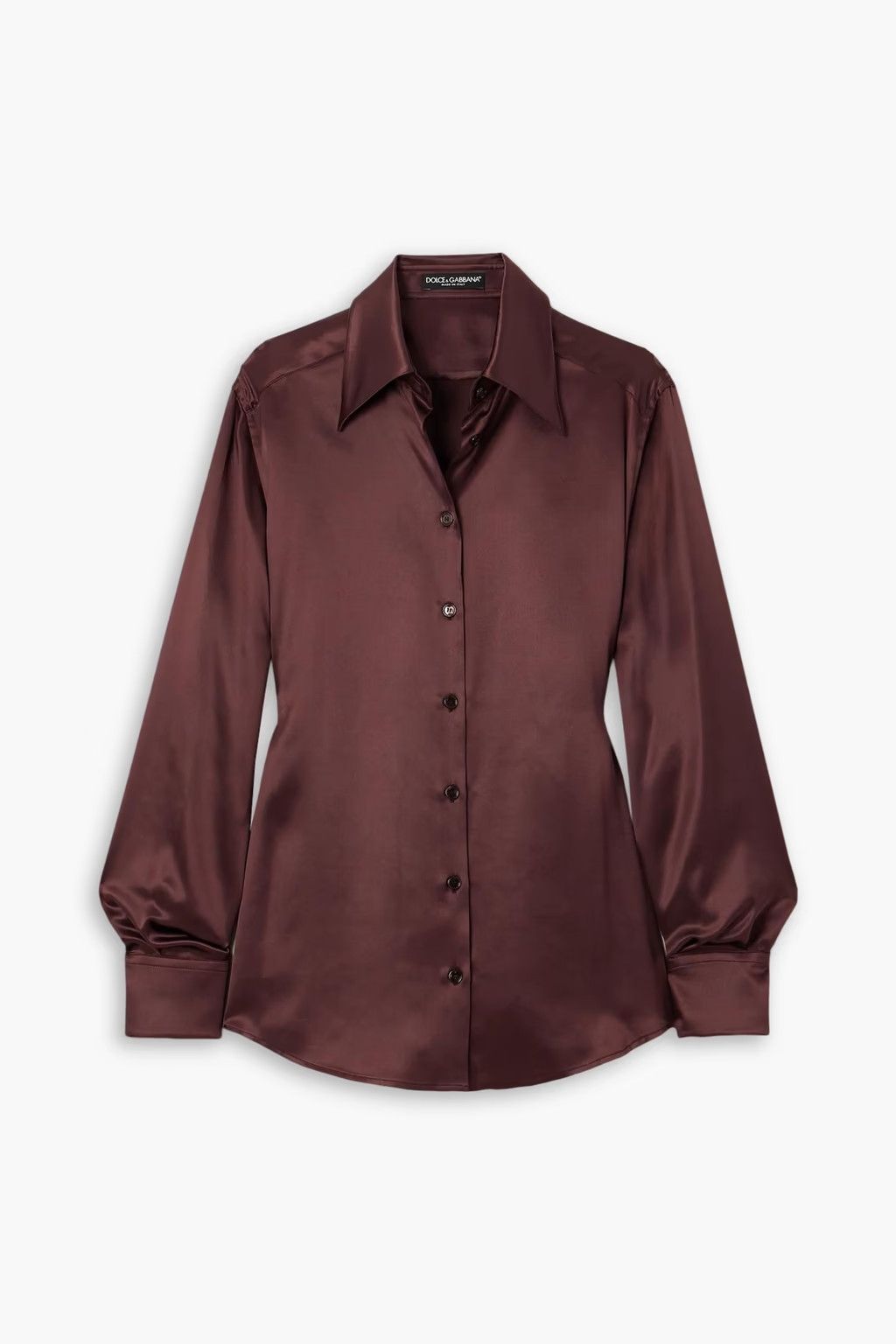 Dolce & Gabbana o1y0925 Silk Shirt in Chocolate Brown Size M / US 6-8 / IT 42-44 - 1 Thumbnail