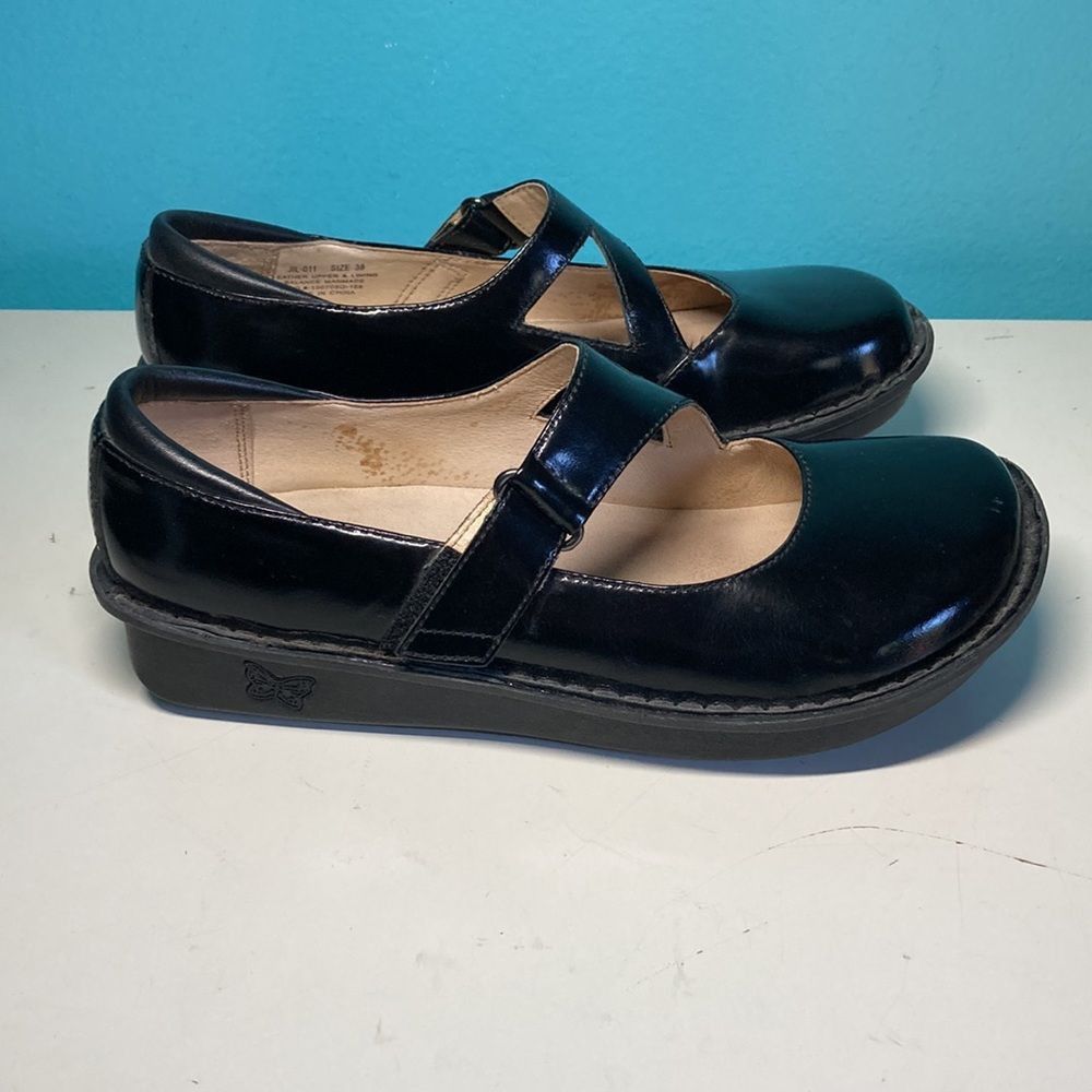Allegri Alegria Mary Janes Black Patent Leather 38 7.5 Size US 7.5 / IT 37.5 - 2 Thumbnail