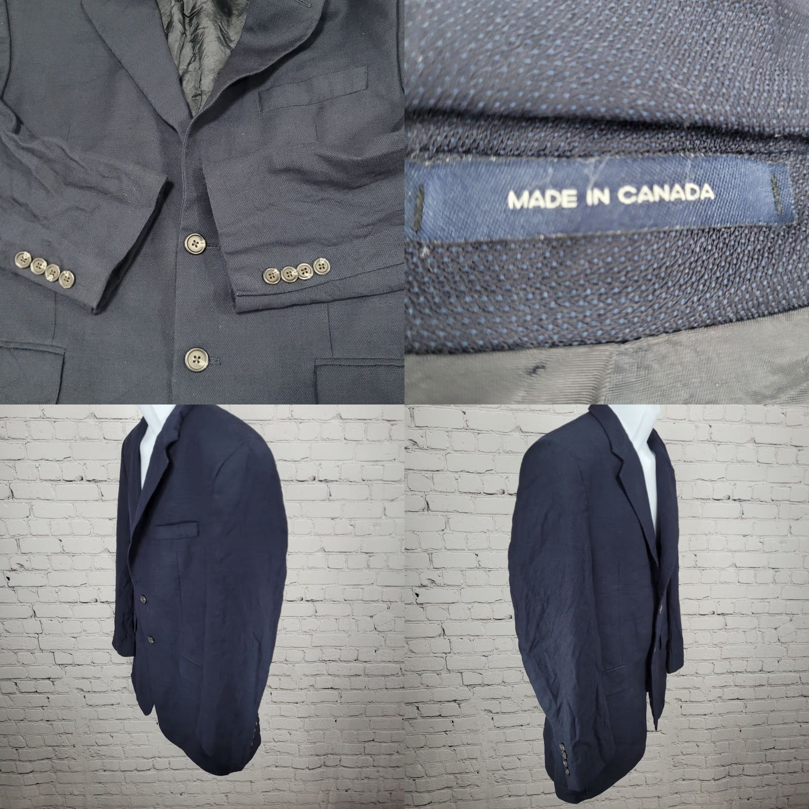 Chaps Chaps Ralph Lauren Navy 100% Wool 2 Button Vented Notch Blazer Sport Coat 41S Size 42R - 9 Thumbnail