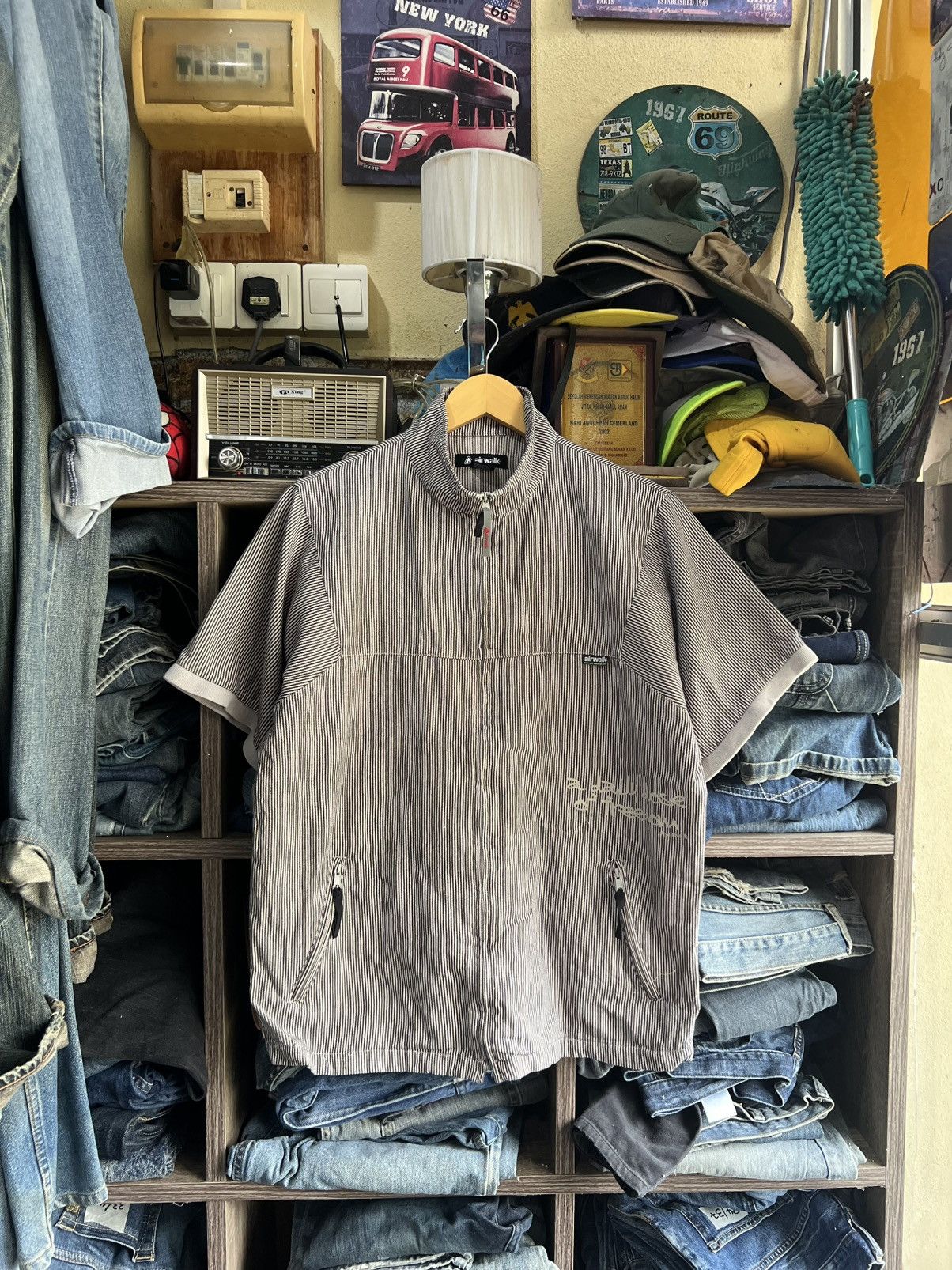 Airwalk 🔥Airwalk Hickory Stripe Zipper Shirt Size US M / EU 48-50 / 2 - 1 Thumbnail