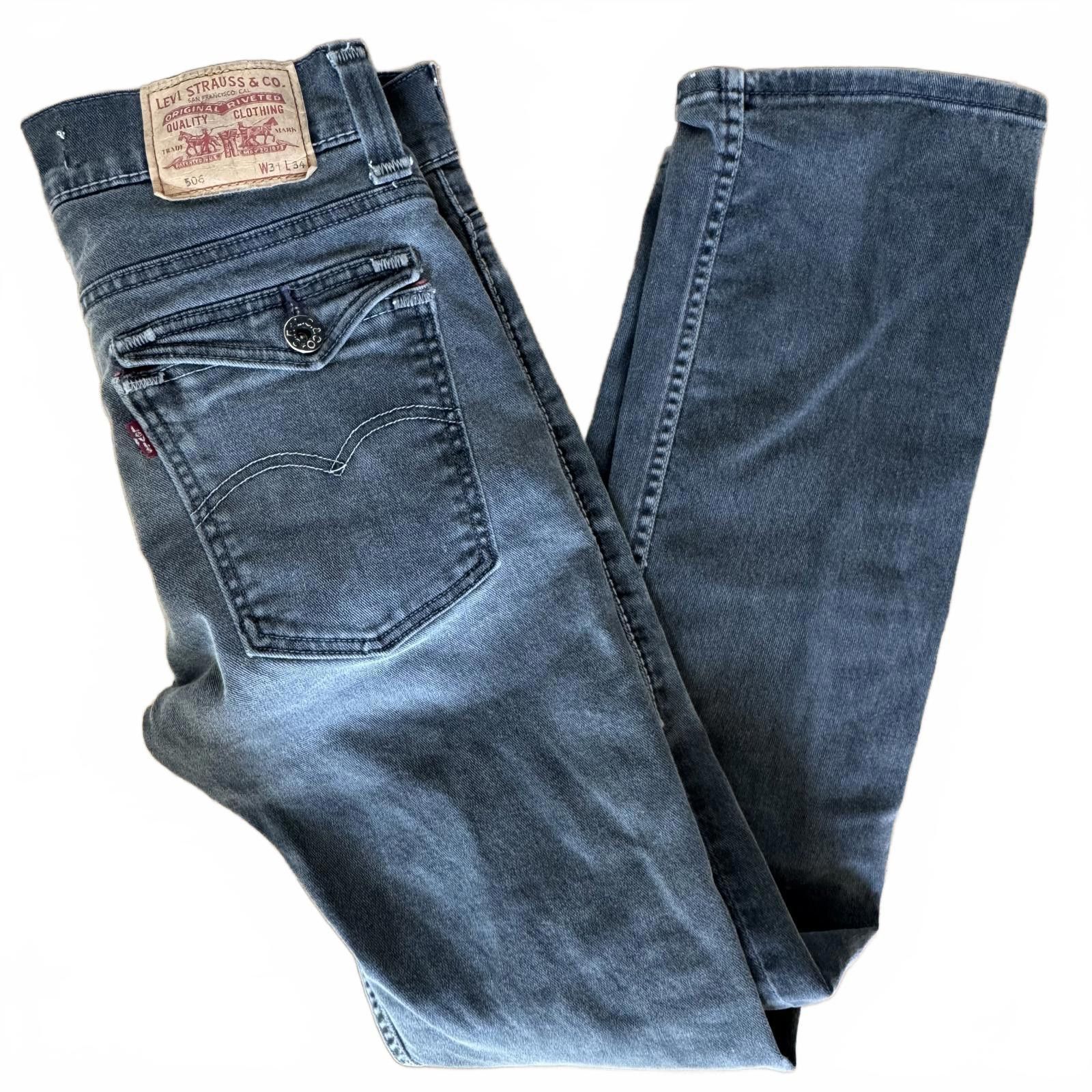 Levi's Levi's 506 Standard Men's Jeans W31 L34 Gray Denim Size US 31 - 1 Thumbnail