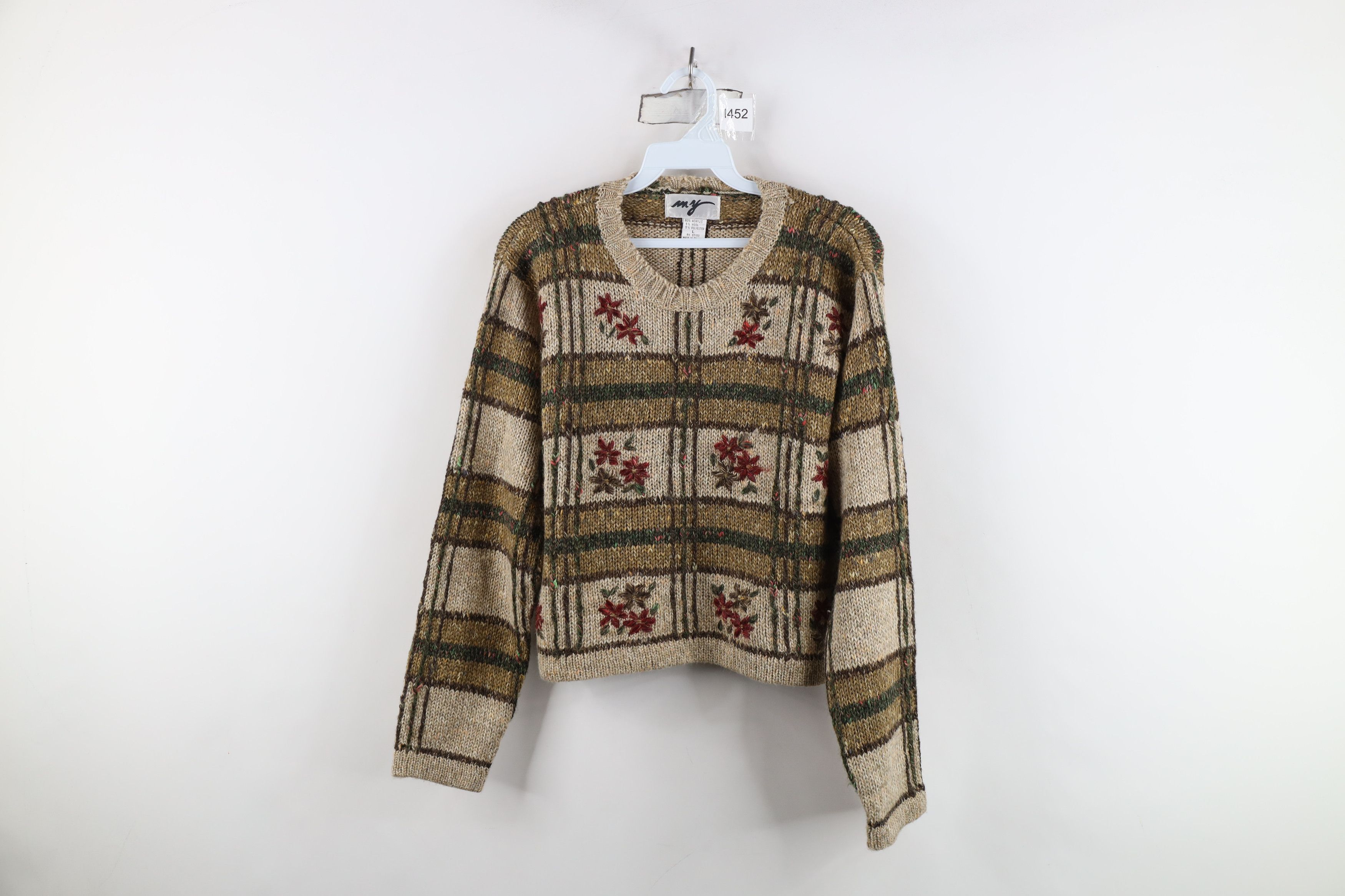 Vintage Vintage 90s Streetwear Embroidered Wool Blend Knit Sweater Size L / US 10 / IT 46 - 1 Thumbnail