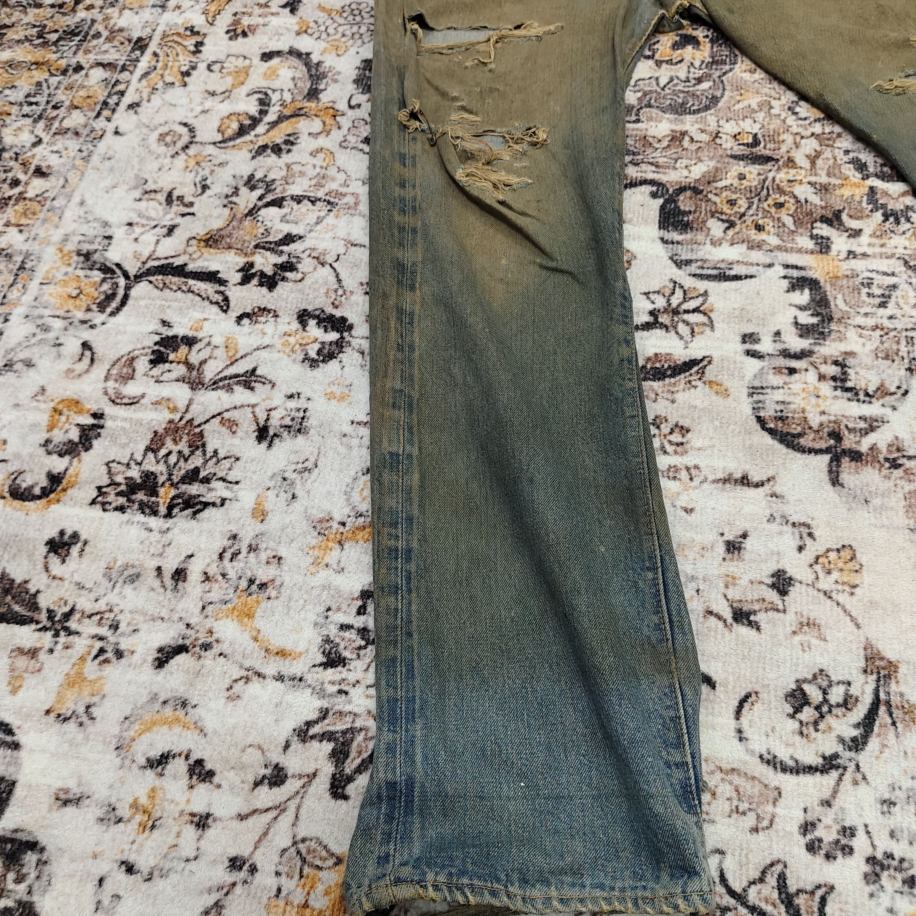 Levi's True Vintage 70s Levi's 501 Selvedge Distressed Ripped Jean Size US 34 / EU 50 - 5 Thumbnail