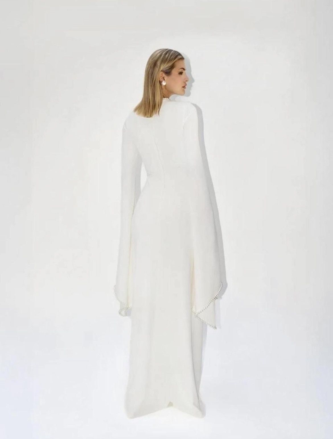 Other Khanums Kadela Ivory Long Sleeve Maxi Gown (BNWT) Size XS / US 0-2 / IT 36-38 - 6 Thumbnail