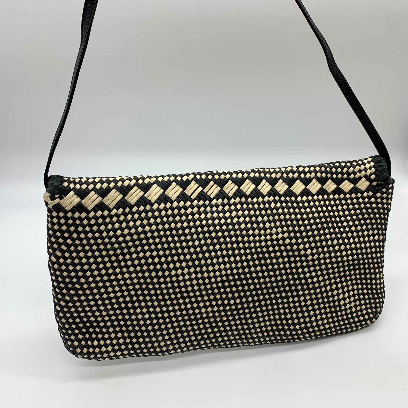 Banana Republic Banana Republic Black Straw Crossbody Purse Womens Medium Size ONE SIZE - 3 Thumbnail