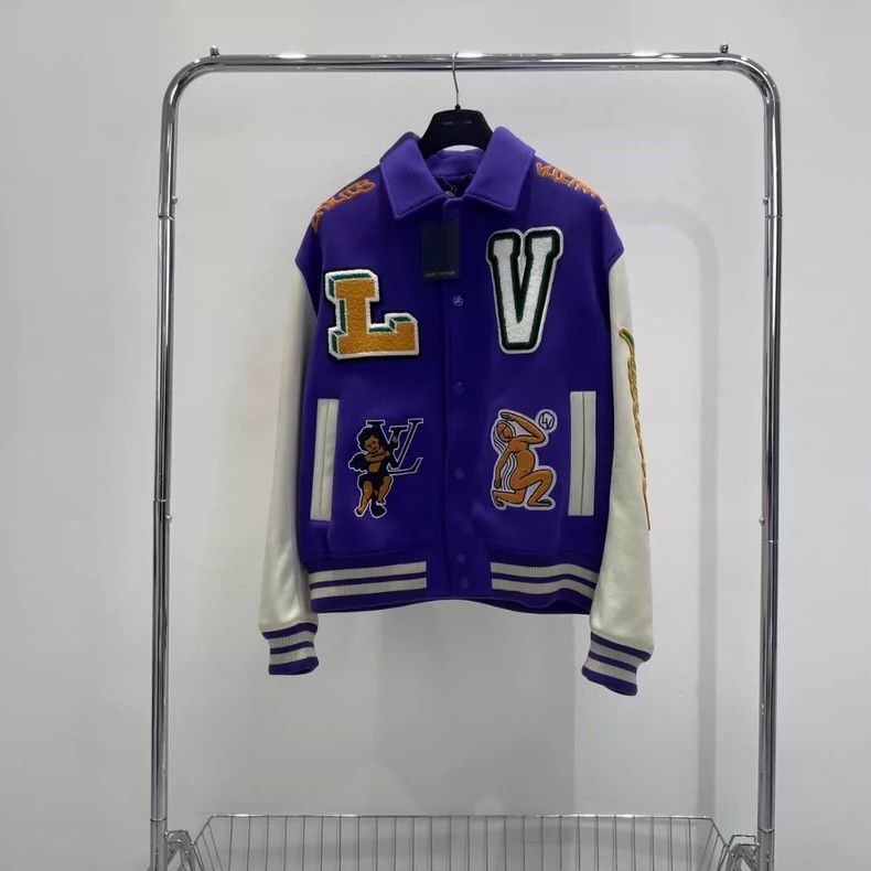 Louis Vuitton louis vuitton Jumping frog, purple baseball uniform jacket Size US XL / EU 56 / 4 - 1 Thumbnail
