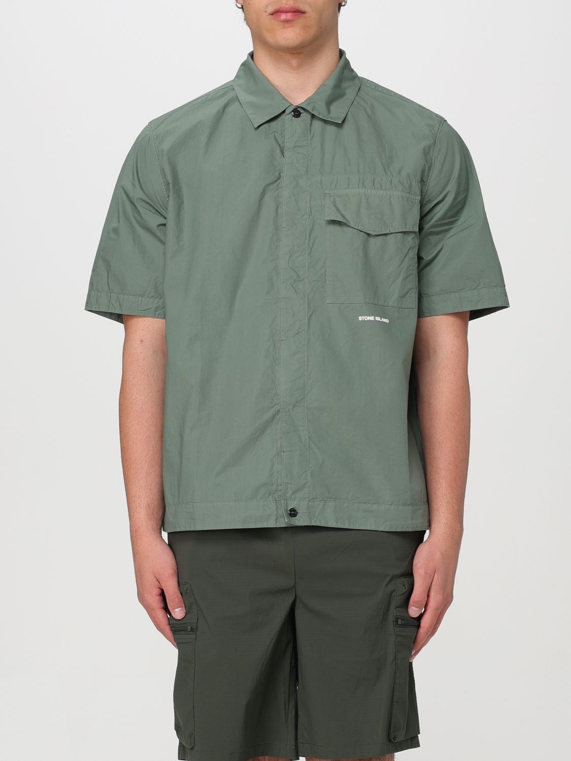 image of Stone Island Shirt Men Military (Size XL)