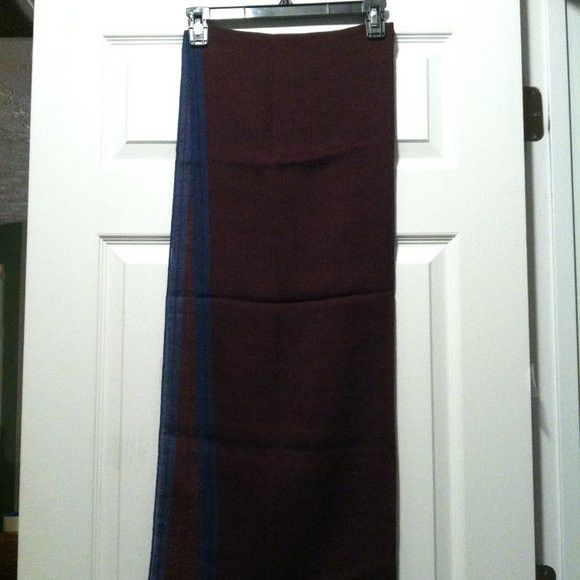 Daniel Cremieux DANIEL CREMIEUX MEN'S NEW BURGUNDY 100%WOOL SCARF 26"X81" Size ONE SIZE - 2 Thumbnail