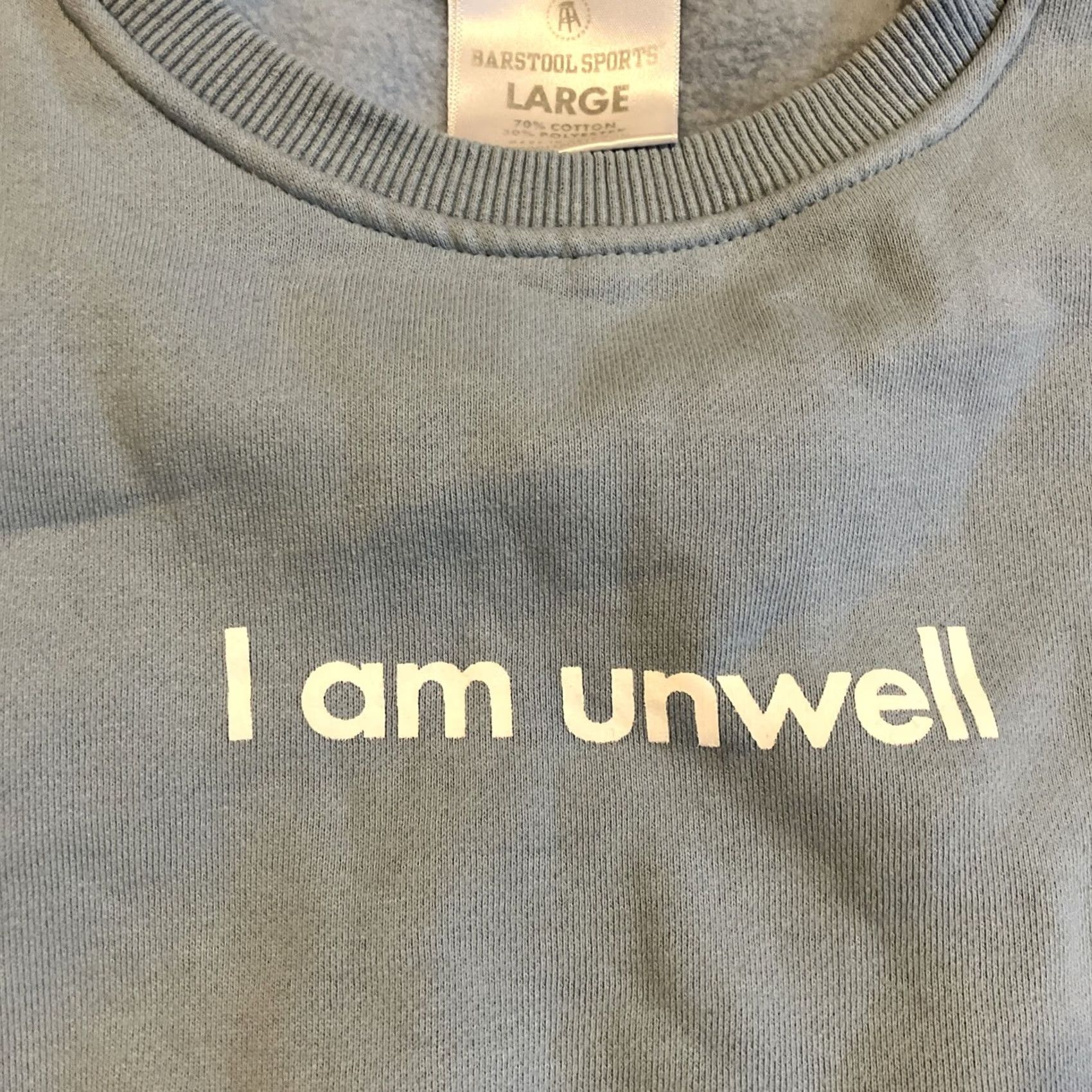 Vintage Barstool Sports I Am Unwell Crewneck Sweatshirt Alex Cooper L Women Blue Cotton Polyester Logo Pullover Crew Neck Activewear Casual Travel Size L / US 10 / IT 46 - 2 Thumbnail