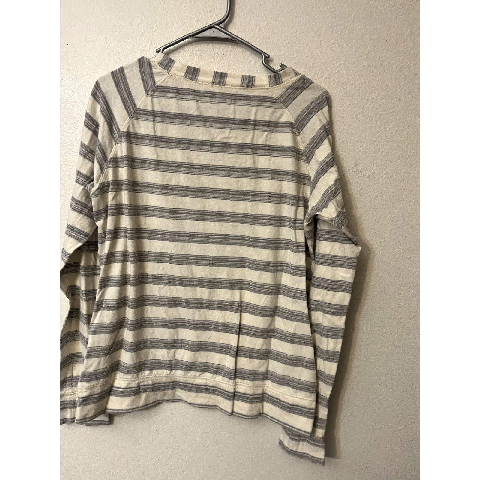 Gap GAP Striped Tee Gray Women Top Long Sleeve Round Neck L Shirt Casual Basic 90s Hip Hop Y2K Vintage: No Size L / US 10 / IT 46 - 2 Thumbnail