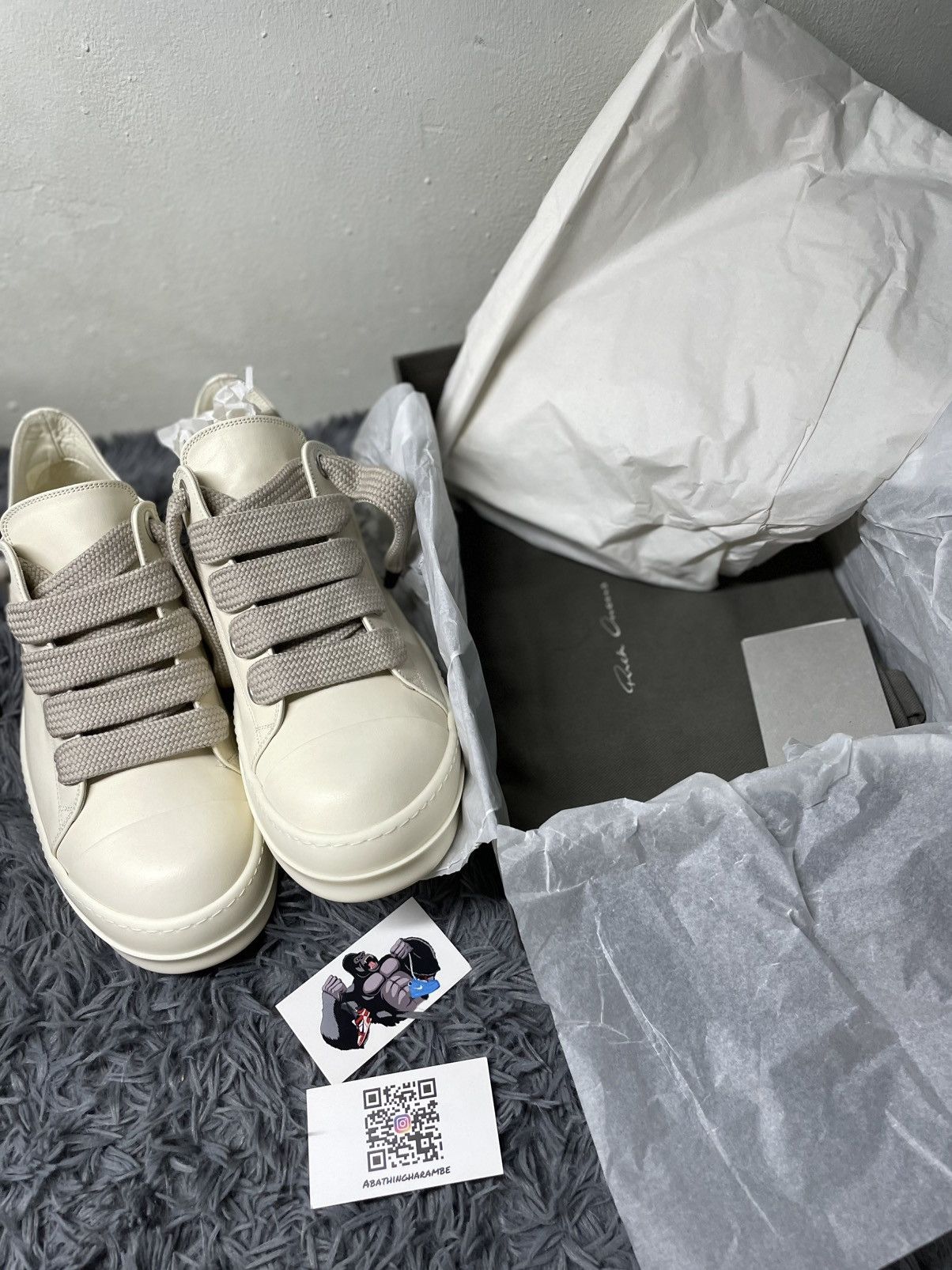 Rick Owens Rick Owens Ramone Low Jumbo Lace Milk/Milk Size US 15 / EU 48 - 10 Thumbnail