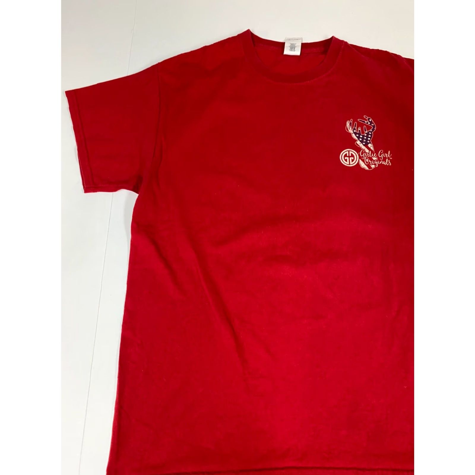 Gildan Gildan Deer Mens Shirt L Red Christmas Outdoor Logo Crew Neck T-Shirt Regular Cotton Short Sleeve Men Size US L / EU 52-54 / 3 - 3 Thumbnail
