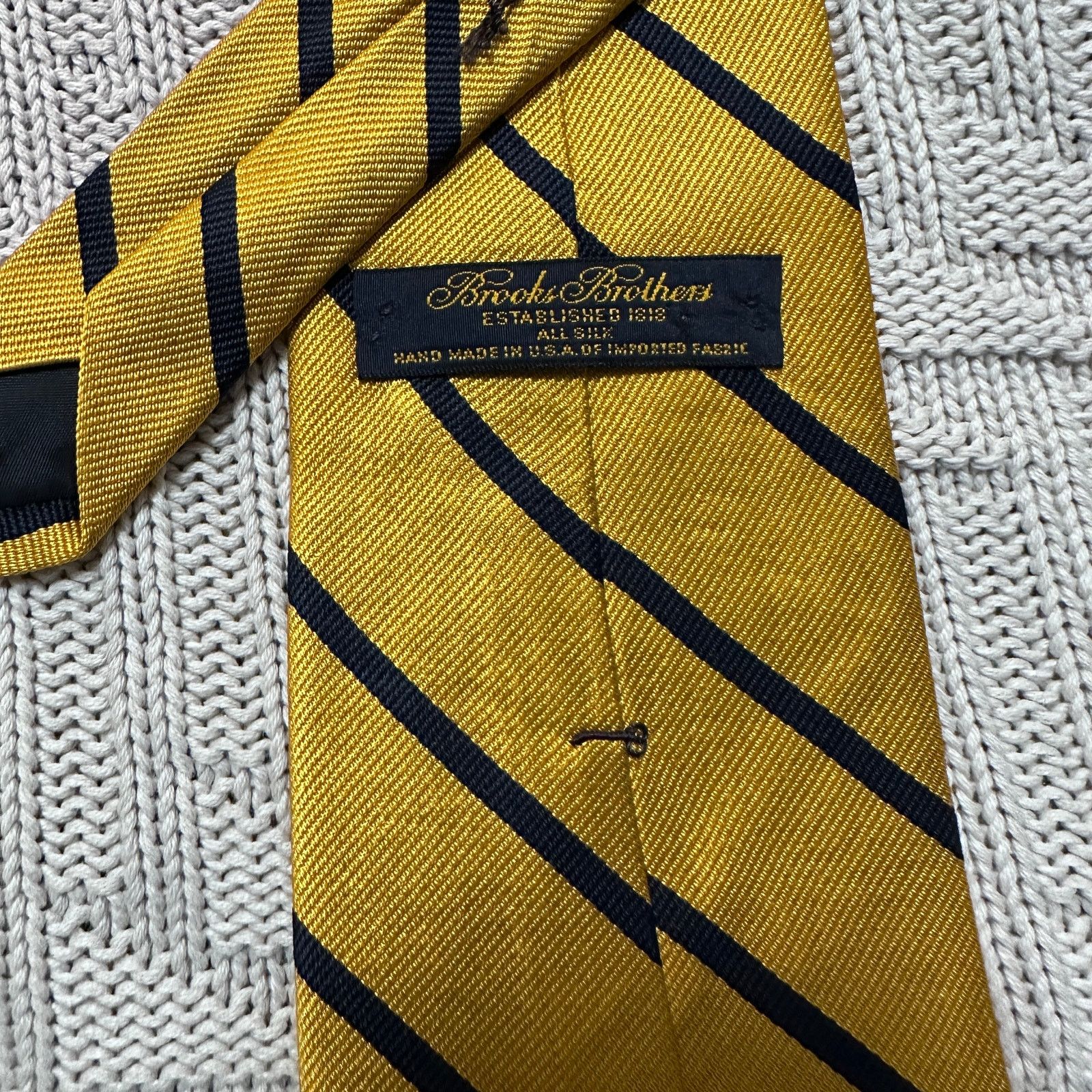 Brooks Brothers Brooks Brothers yellow gold striped silk tie Size ONE SIZE - 3 Thumbnail