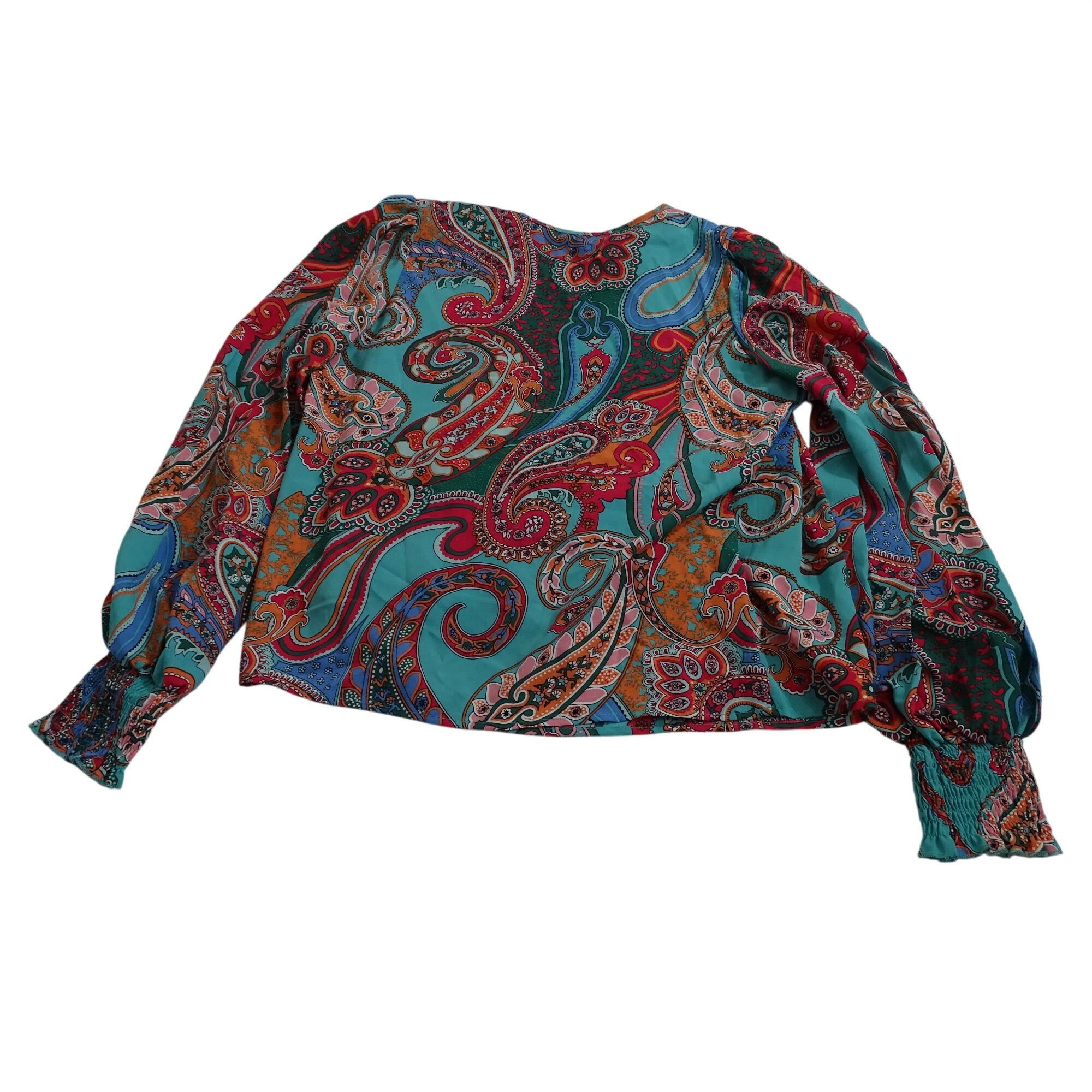 Shein Shein Paisley Long Sleeve Faux Wrap Blouse Women Size M 6 Size M / US 6-8 / IT 42-44 - 4 Thumbnail
