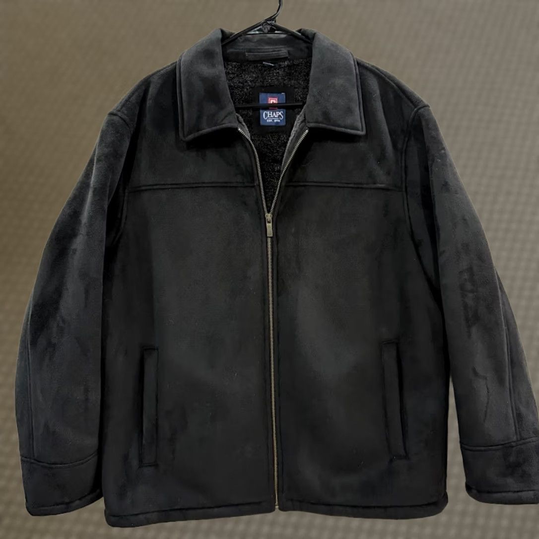 Chaps VINTAGE Chaps Bomber Jacket Men M Black Faux Fur Lined Suede Zip Size US M / EU 48-50 / 2 - 1 Thumbnail