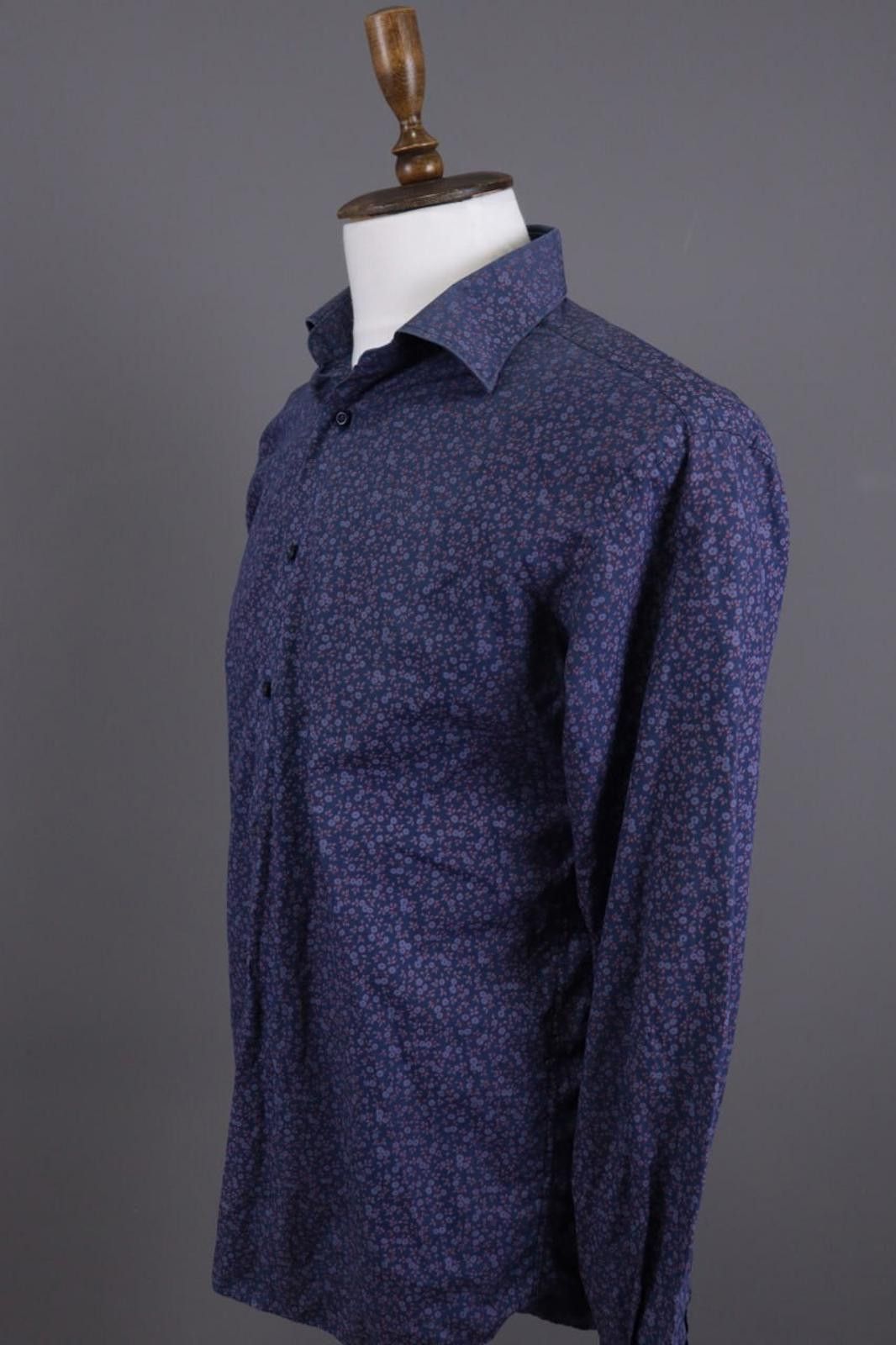Designer Camiceria Partenopea Blue Floral Dress Shirt Size L Size US L / EU 52-54 / 3 - 6 Thumbnail