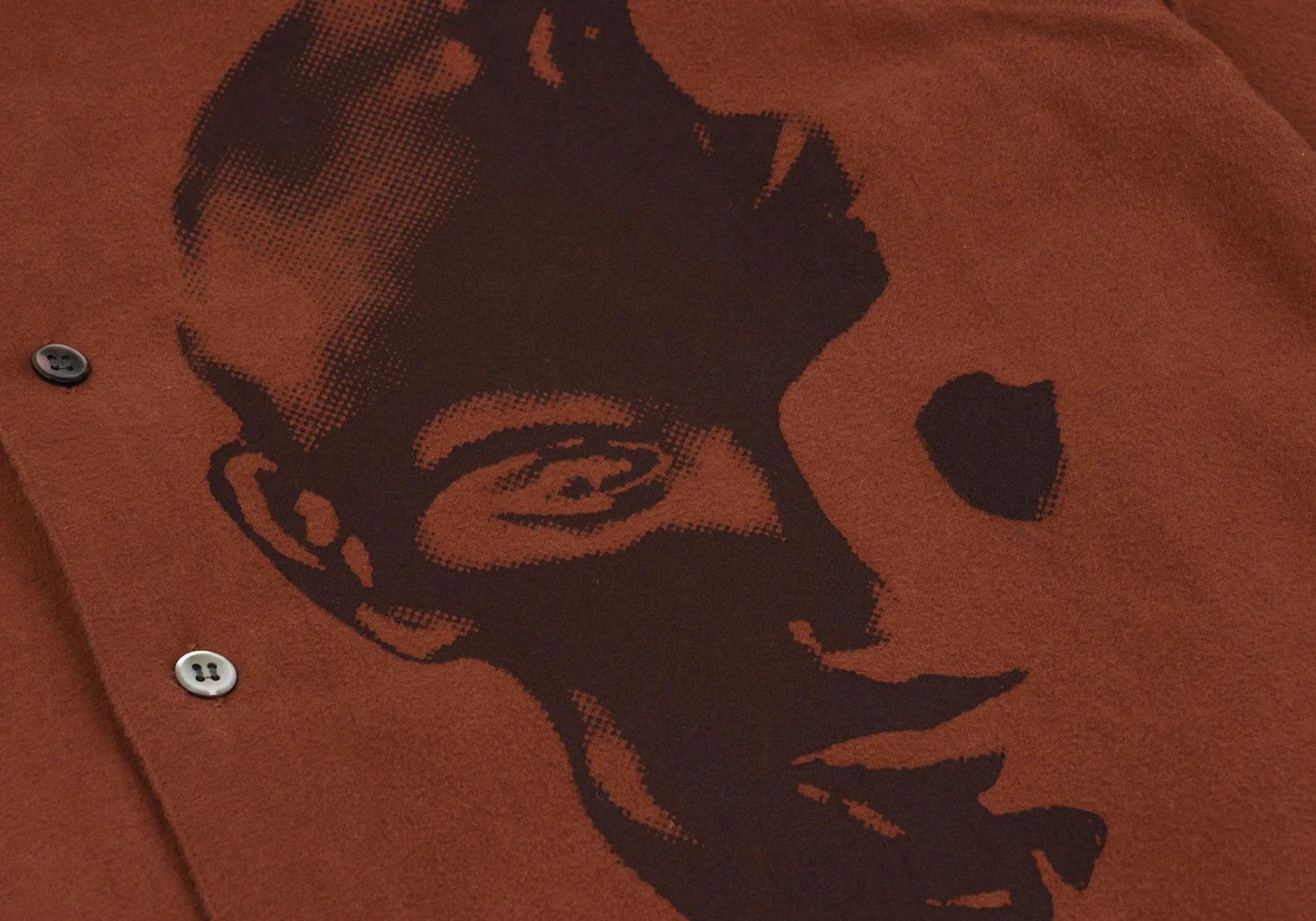 Jean Paul Gaultier Cotton Moleskin Face Print Long Sleeve Shirt Orange 48 Size US M / EU 48-50 / 2 - 9 Thumbnail