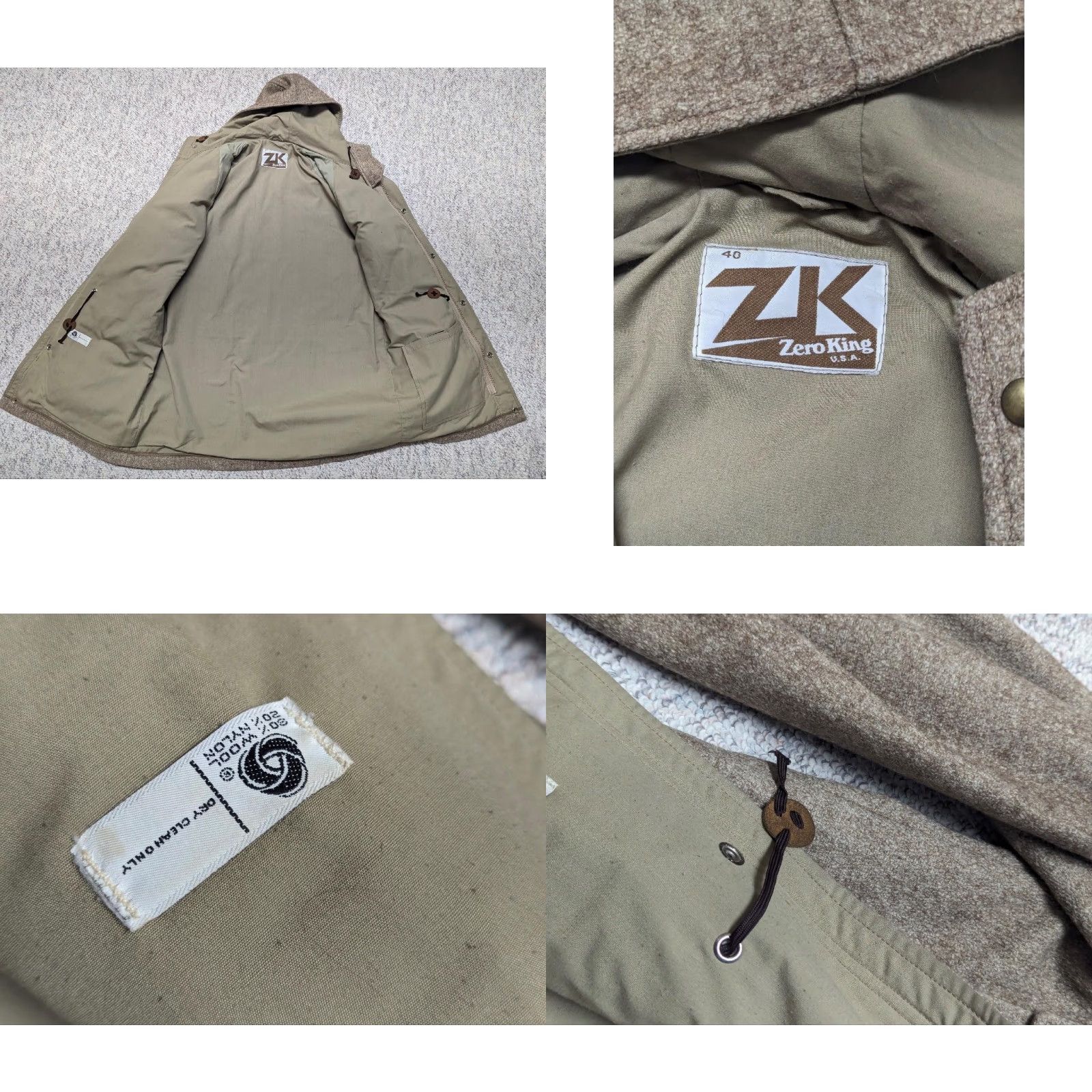 Vintage VINTAGE parka coat MEN M tan WOOL hooded 40 60/40 STYLE woolrich wool outer shell solid Size US M / EU 48-50 / 2 - 8 Thumbnail