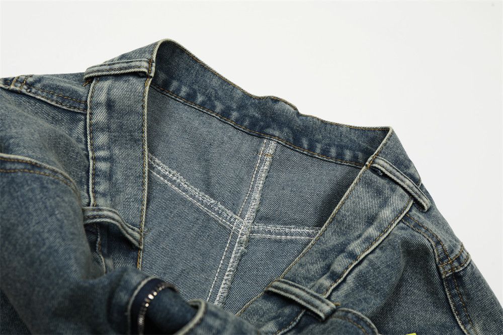 Jean Men's distressed cartoon embroidered washed scimitar jeans Size US 32 / EU 48 - 5 Thumbnail