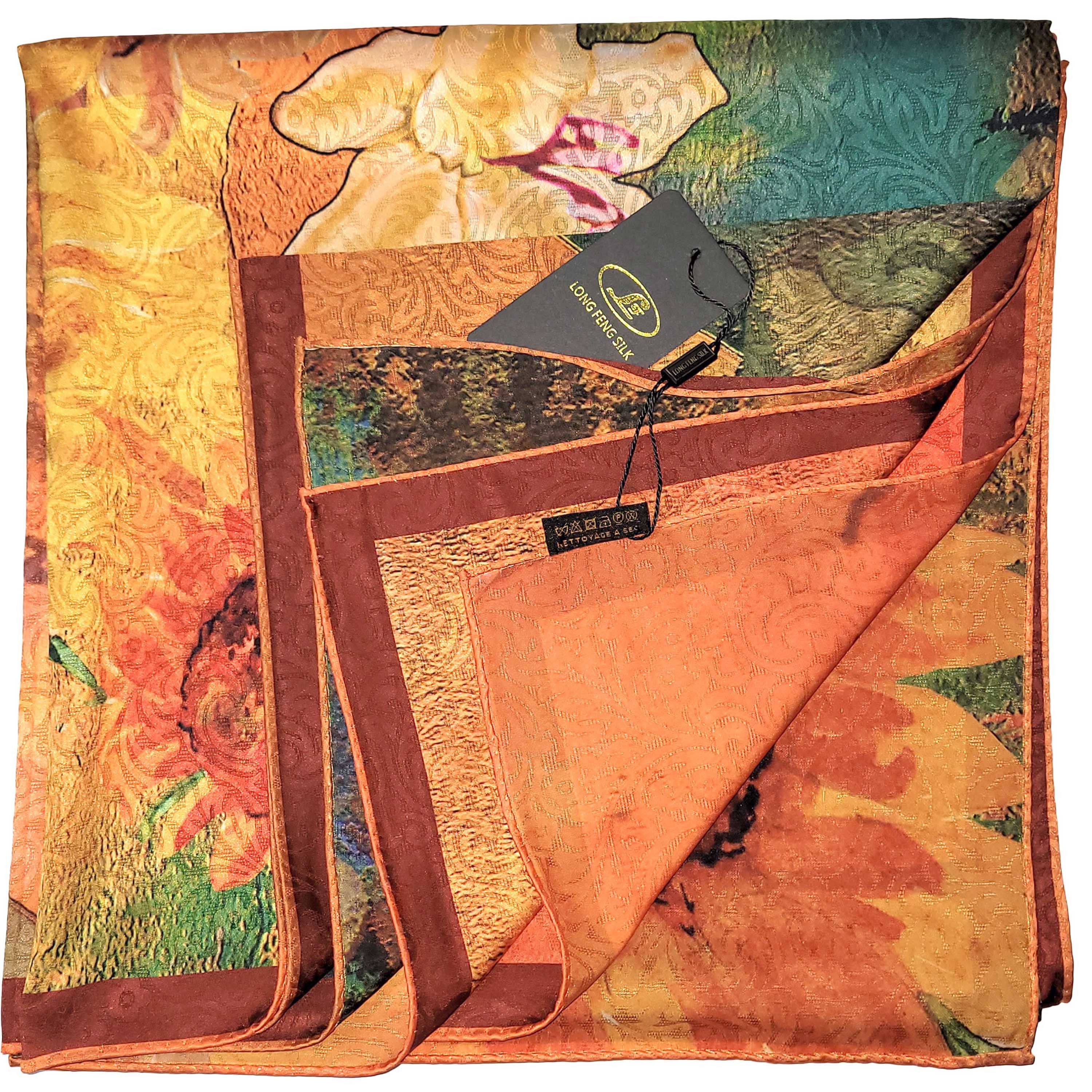 Other NWT Double Sided Silk Scarf 52"x52" Large Square Wrap 3244 Size ONE SIZE - 5 Thumbnail