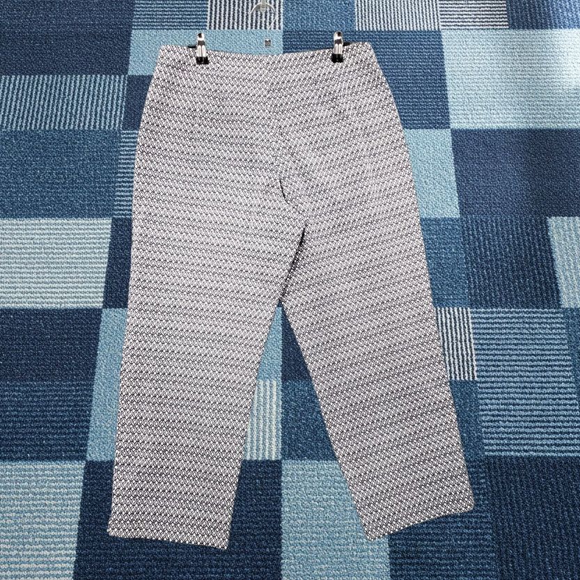 Talbots Talbots Pants Womens 10 Blue White Crop Straight Geometric Stretch Size 32" / US 10 / IT 46 - 1 Thumbnail