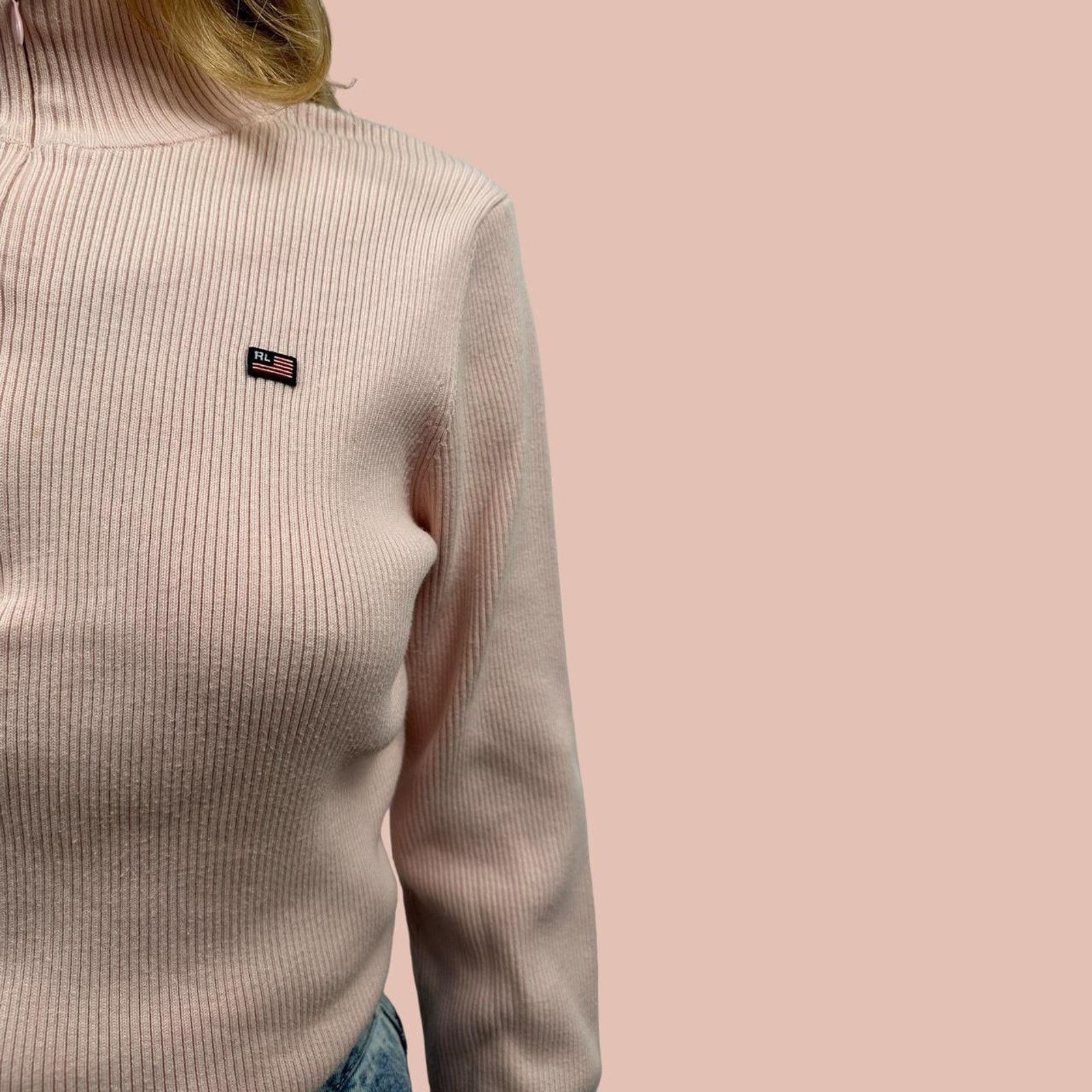 Polo Ralph Lauren Vintage Pink Polo Sweater Size L / US 10 / IT 46 - 3 Thumbnail