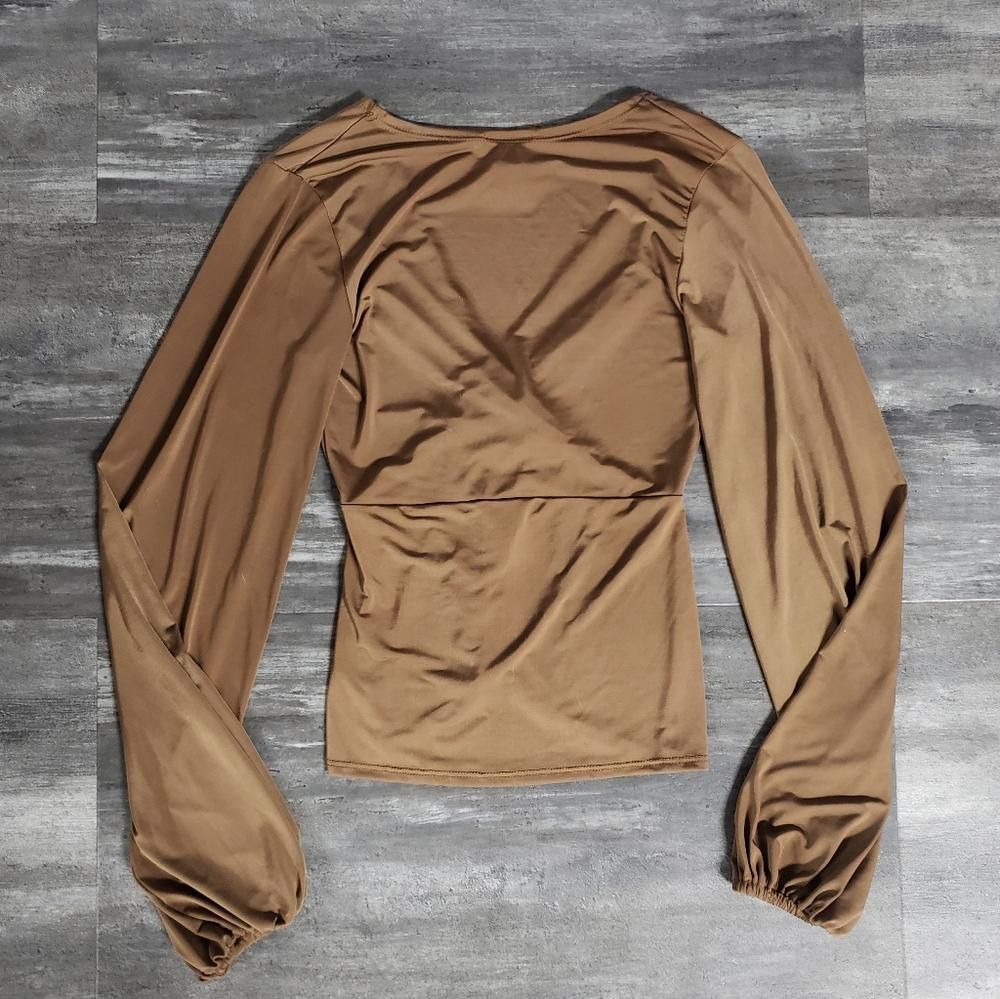 Designer Chocolate TOP CHIC Dressy Long Sleeve Size M / US 6-8 / IT 42-44 - 2 Thumbnail