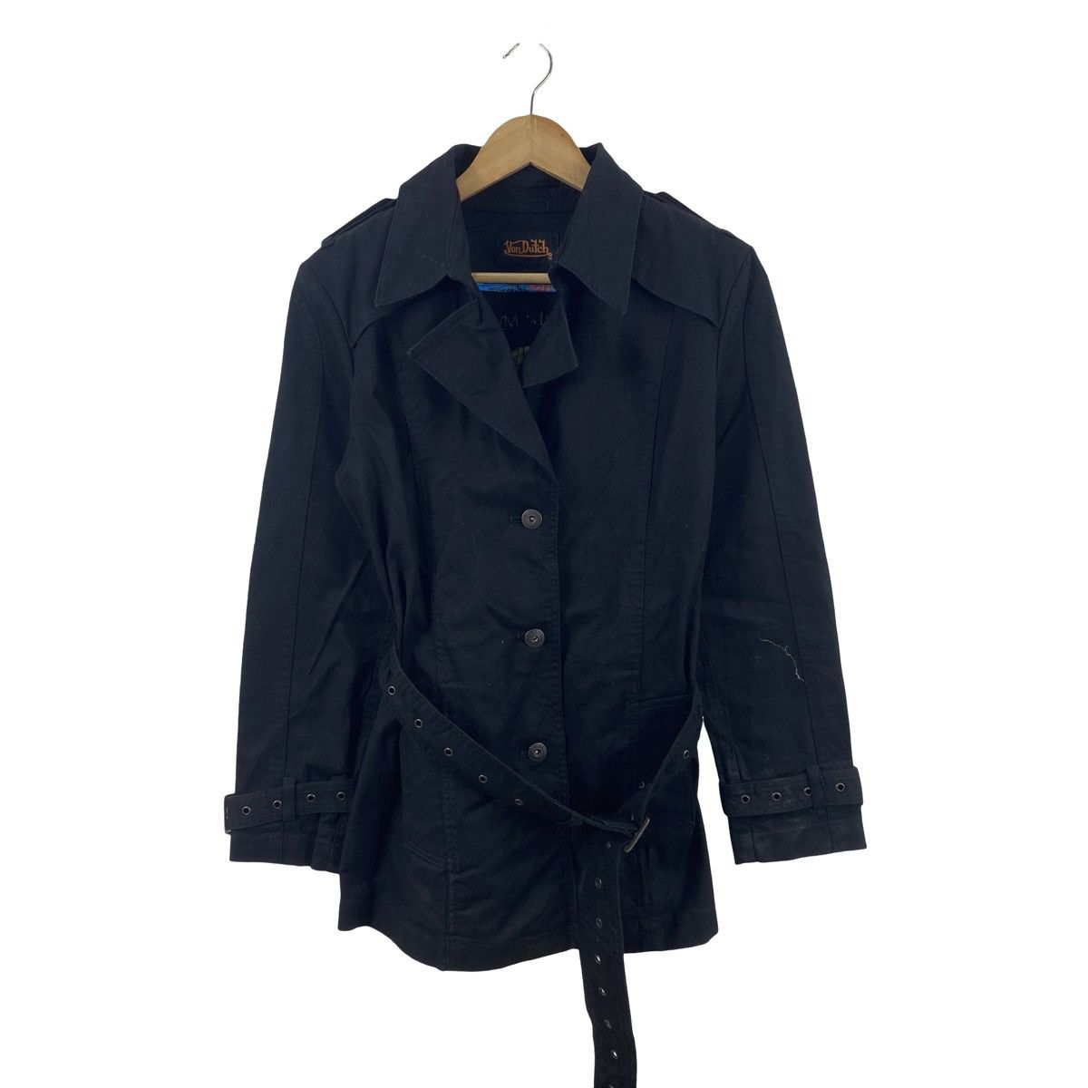 Von Dutch Vintage VON DUTCH Belted Trench Coat Jacket Military Style Size L / US 10 / IT 46 - 3 Thumbnail