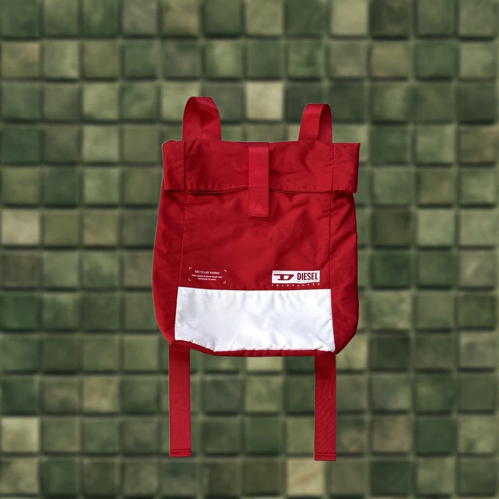 Diesel Diesel Backpack Y2K Red White Unisex Sports Bag Size ONE SIZE - 1 Thumbnail
