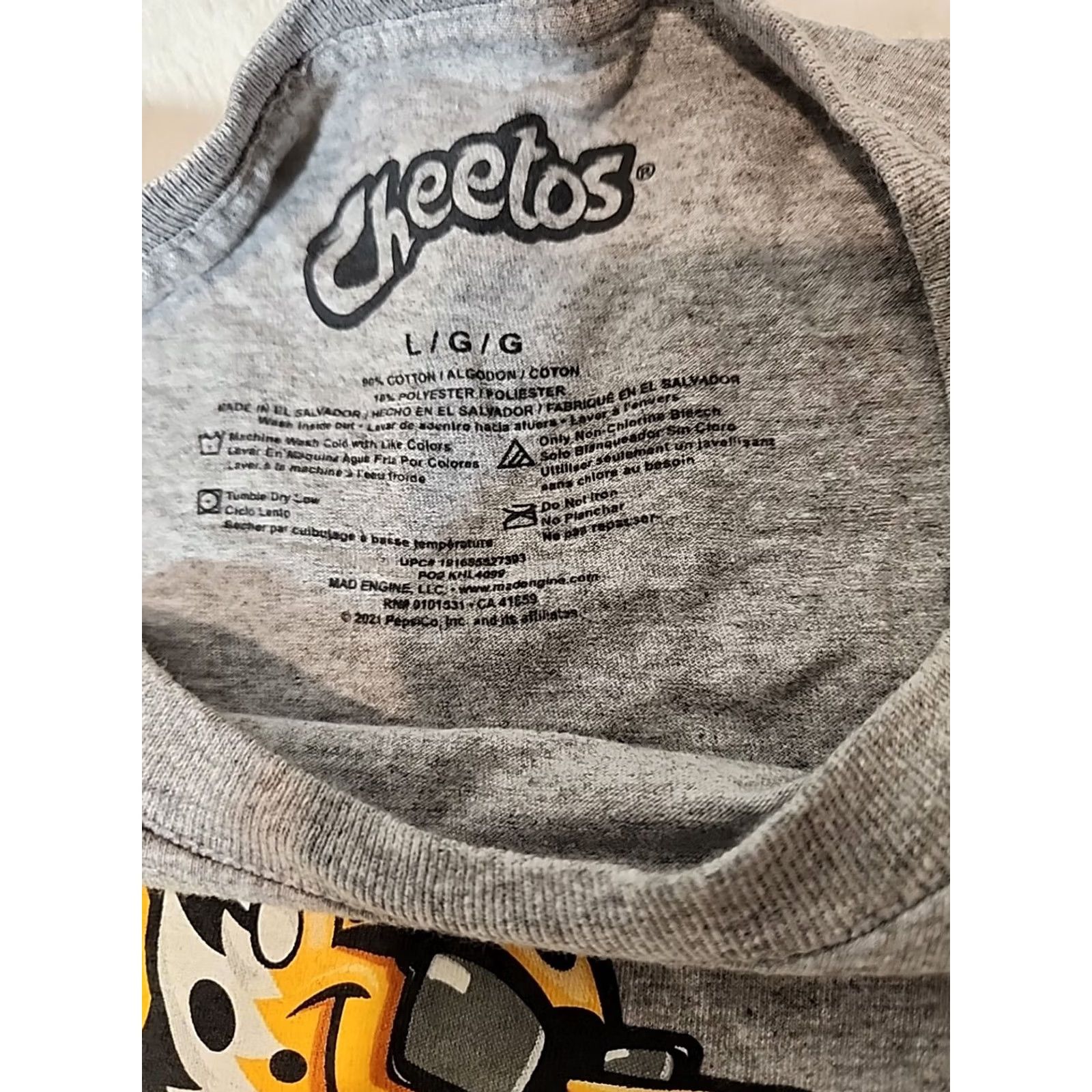 Mad Engine Mad Engine Cheetos Cheetah T-shirt Men's Large Gray Graphic Print Tee Size US L / EU 52-54 / 3 - 3 Thumbnail
