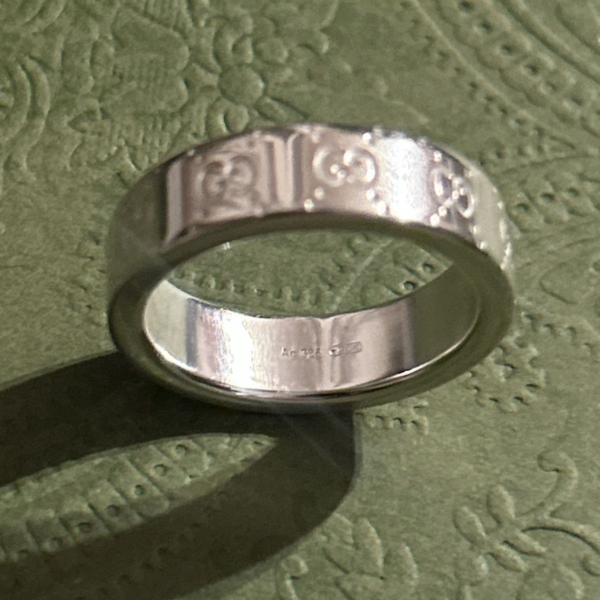 Gucci Gucci Signature GG Wide Logo Ring AG 925 814720 Size ONE SIZE - 4 Thumbnail
