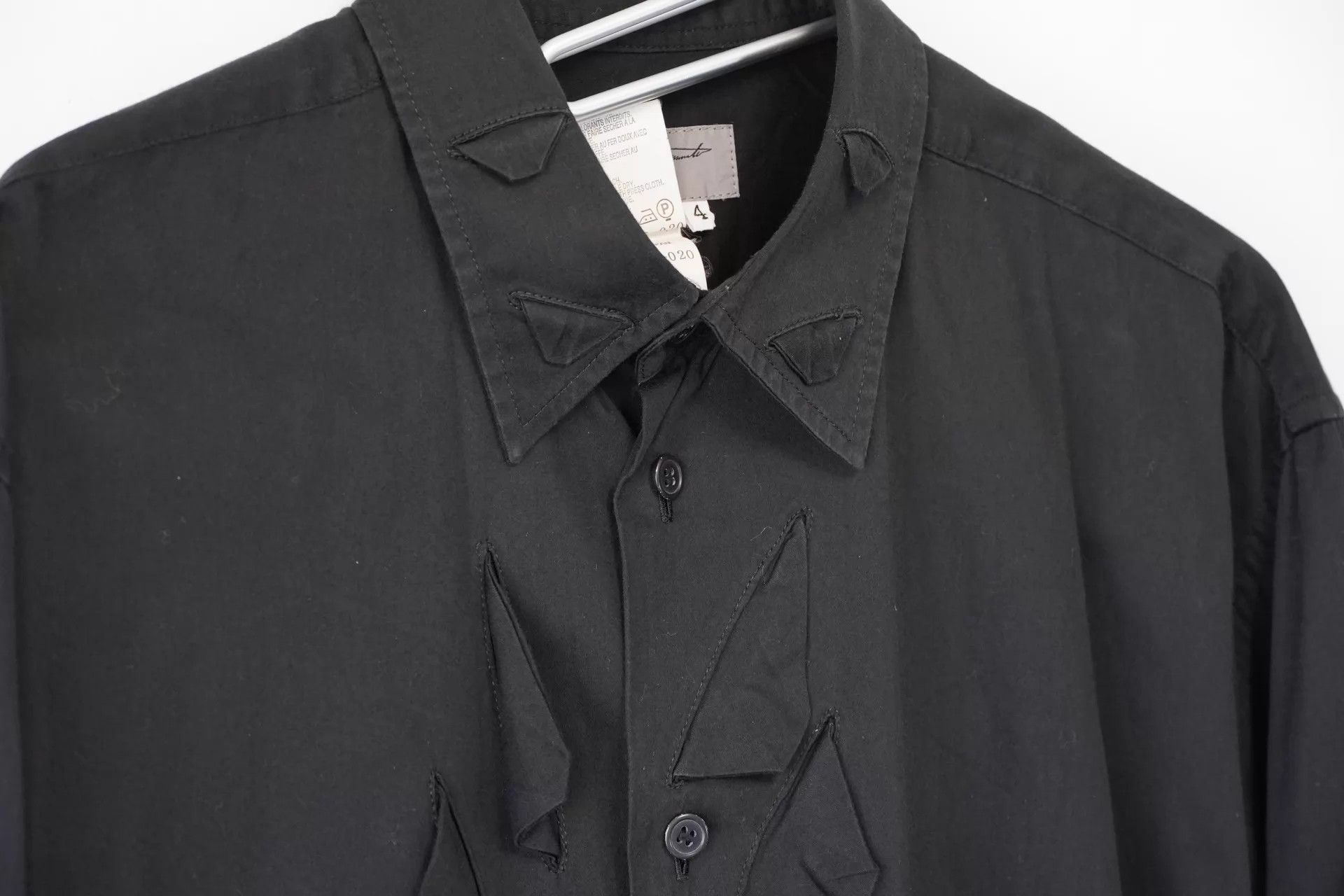 Yohji Yamamoto Yohji Yamamoto 12SS Asymmetric Collar Shirt Size 4 Size US XL / EU 56 / 4 - 2 Thumbnail