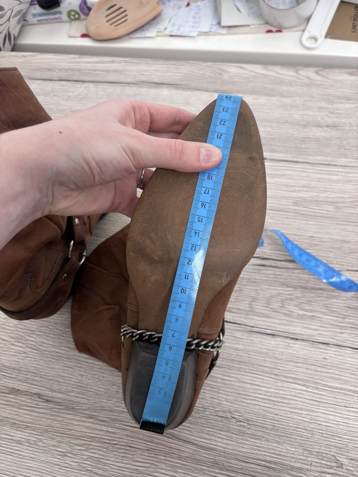 Cowboy Equipment Code West Vintage Women’s Brown Leather Western Cowboy Boots Size US 8.5 / IT 38.5 - 21 Thumbnail