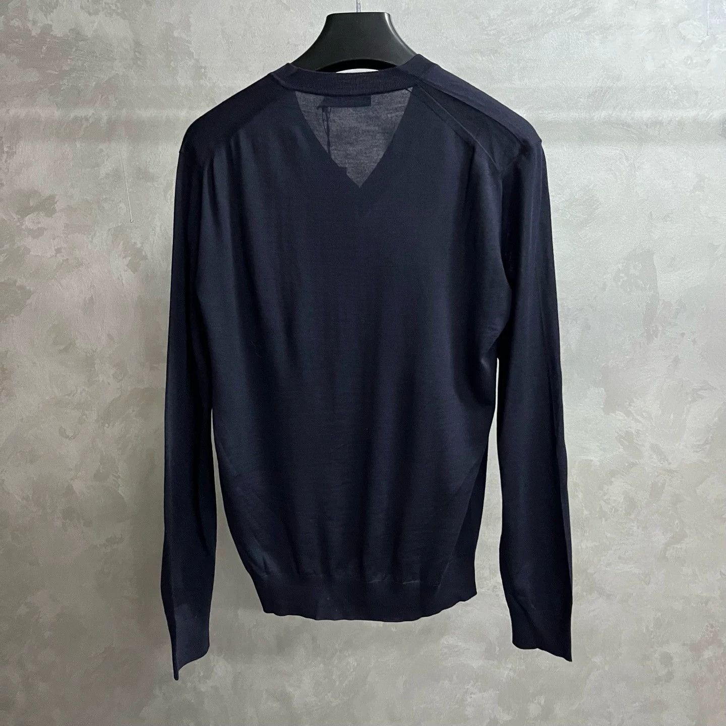 Prada Prada Blue Embroidered Logo Wool Sweater Size US S / EU 44-46 / 1 - 5 Thumbnail