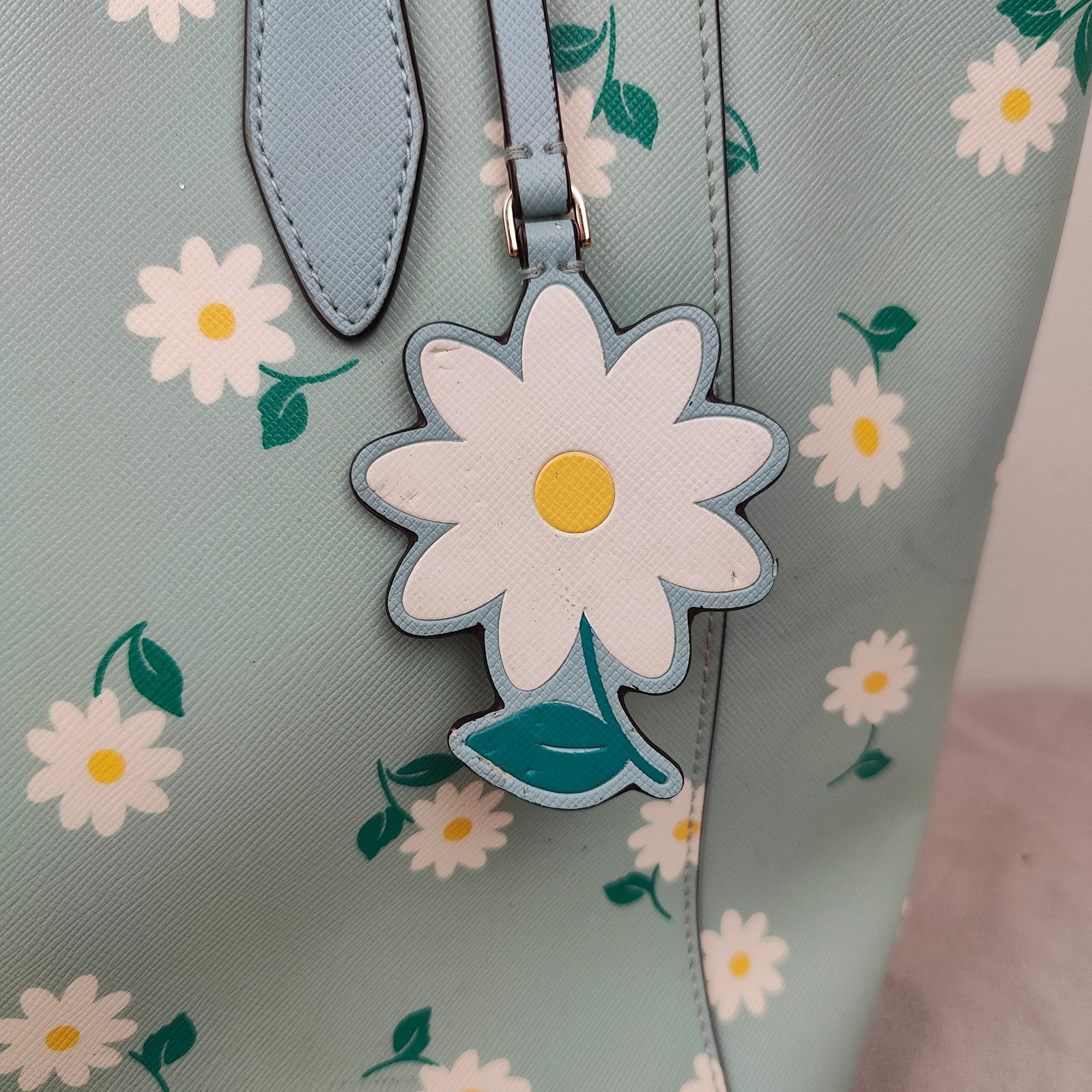 Kate Spade Kate Spade Dana Tote Bag Mint Green Daisy Floral Print Size ONE SIZE - 2 Thumbnail