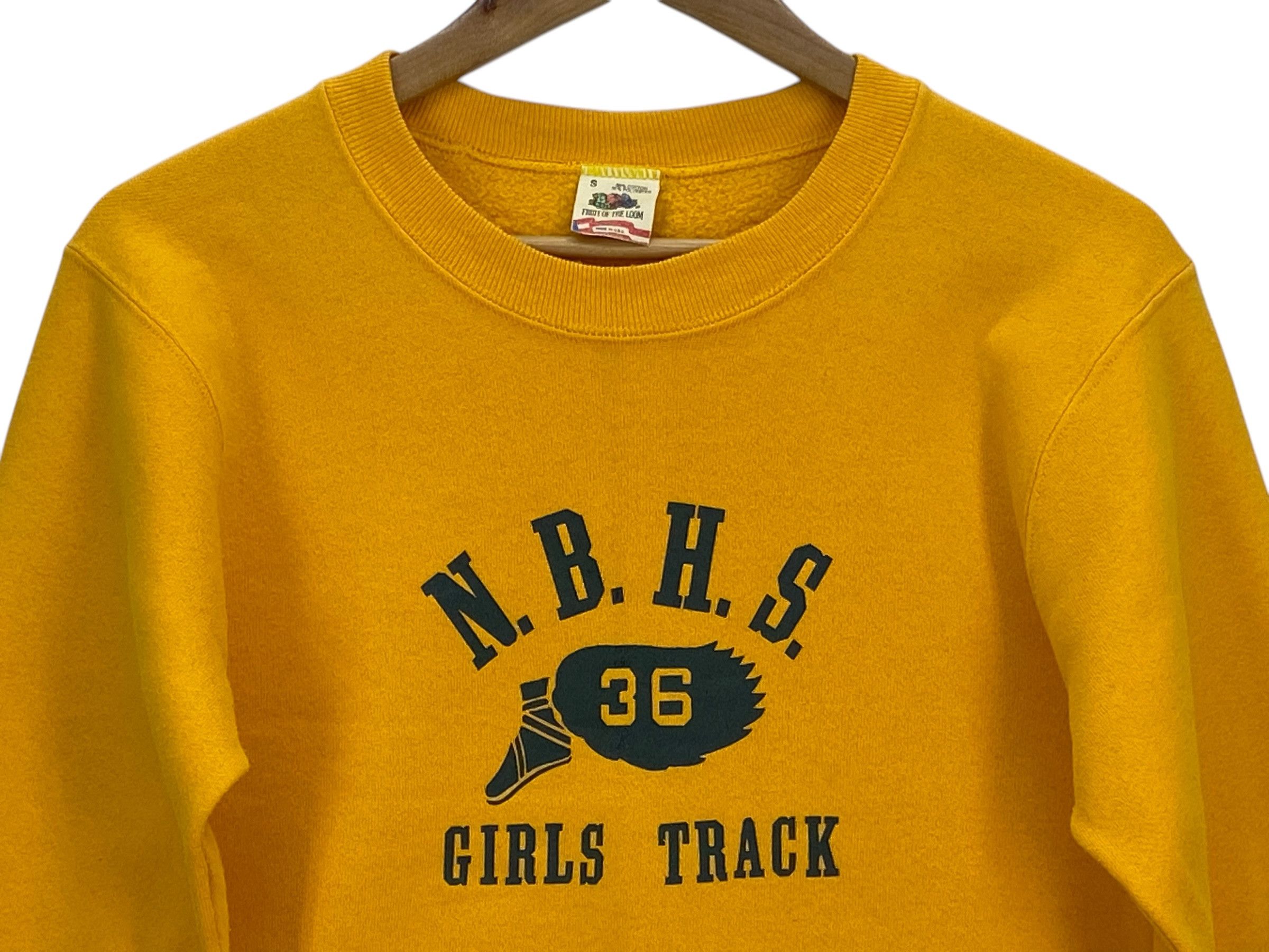 Fruit Of The Loom × Vintage NBHS Girl Track Sweatshirt Vintage 90s Sweats Size XS / US 0-2 / IT 36-38 - 3 Thumbnail