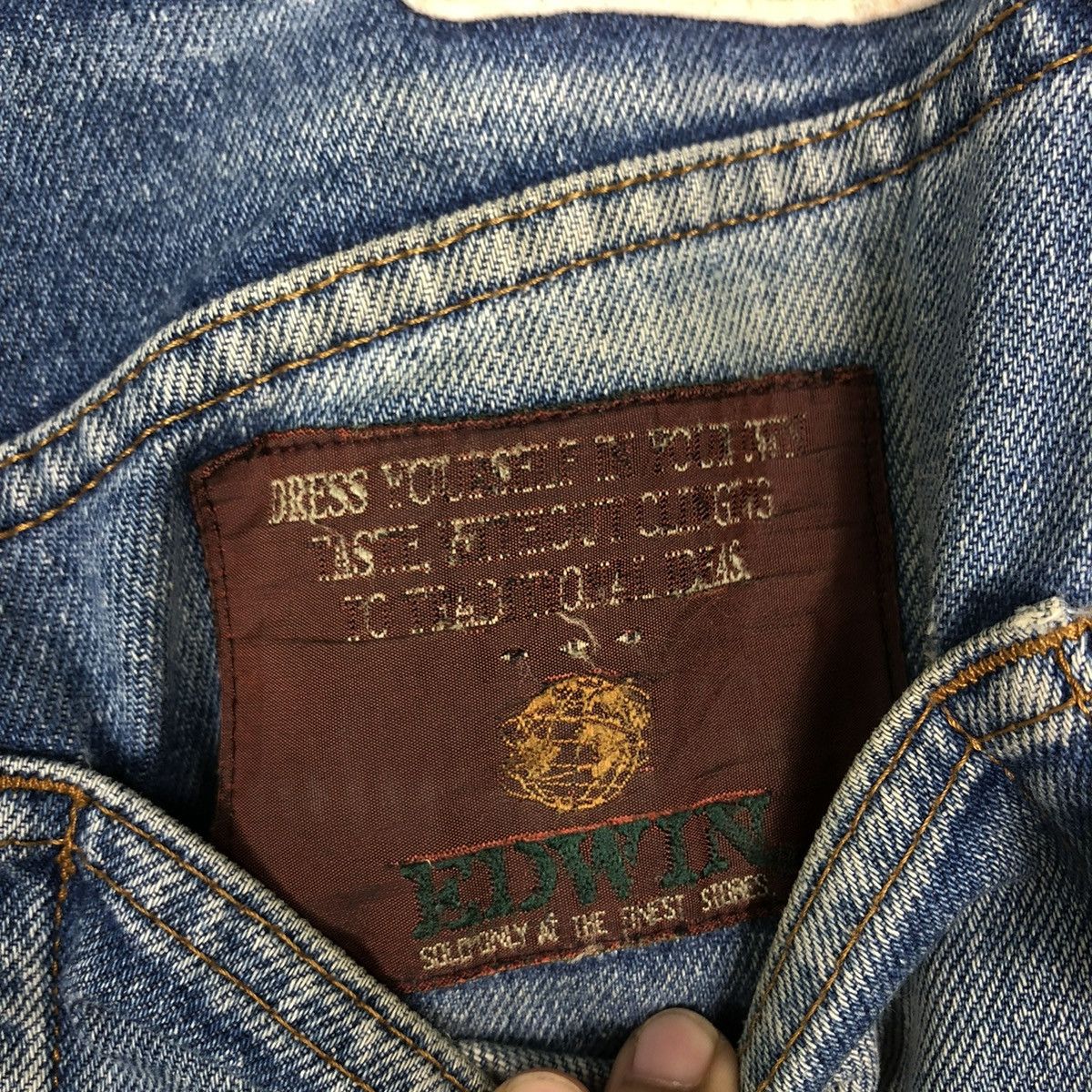 Edwin 🔥VINTAGE DENIM JEANS BIKER EDWIN MADE IN ITALY Size US 34 / EU 50 - 12 Thumbnail