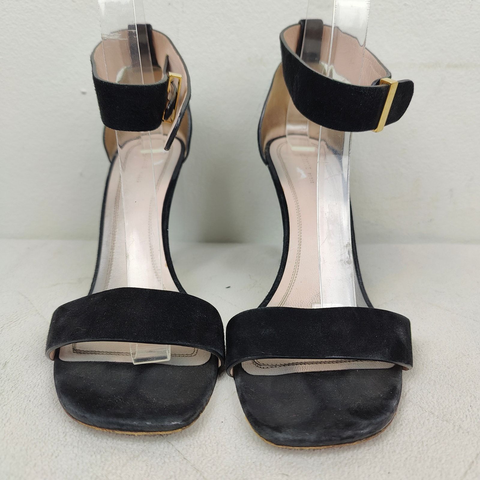 Celine Celine Suede Ankle Wrap Sandals Womens 7.5 37.5 Black Heels Size US 7.5 / IT 37.5 - 4 Thumbnail