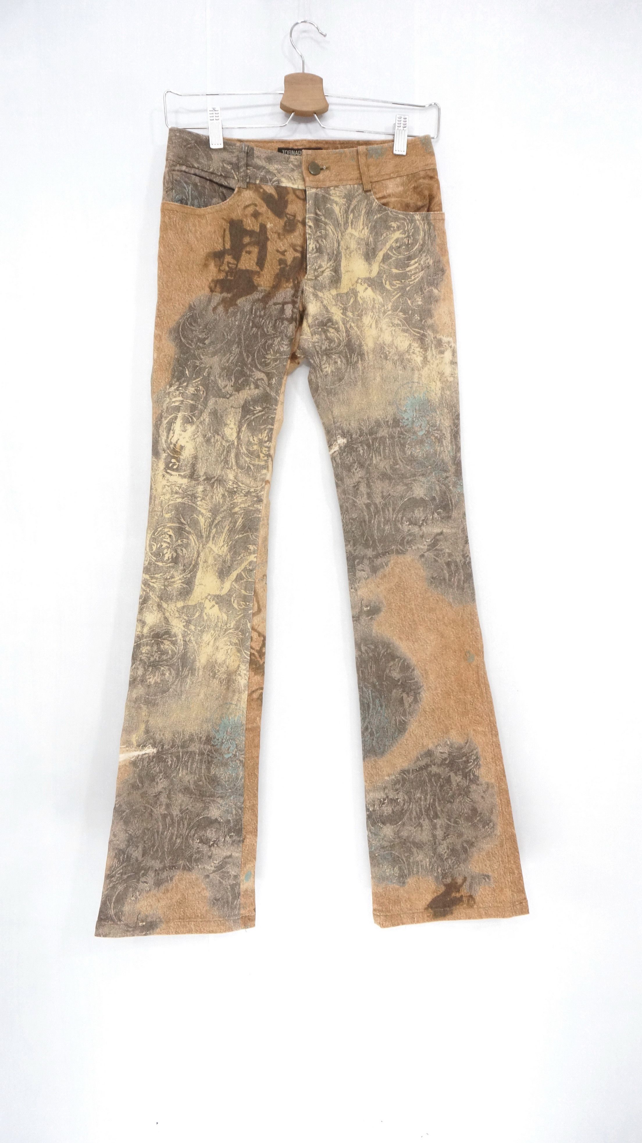 Other 🔥 Rare Tornado Mart Femme Bootcut Flared Full Print Jeans Size 26" / US 2 / IT 38 - 2 Thumbnail