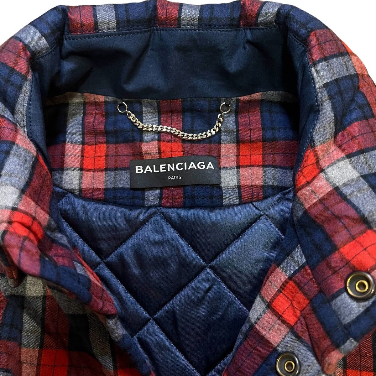 Balenciaga BALENCIAGA 17AW PADDET OVERSIZE FLANNEL SHIRTS JACKET Size US S / EU 44-46 / 1 - 2 Thumbnail