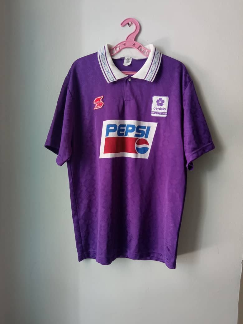 Vintage Rare Cenisia Calcio 90s ABM Match worn PEPSI Jersey Purple Size US L / EU 52-54 / 3 - 2 Thumbnail